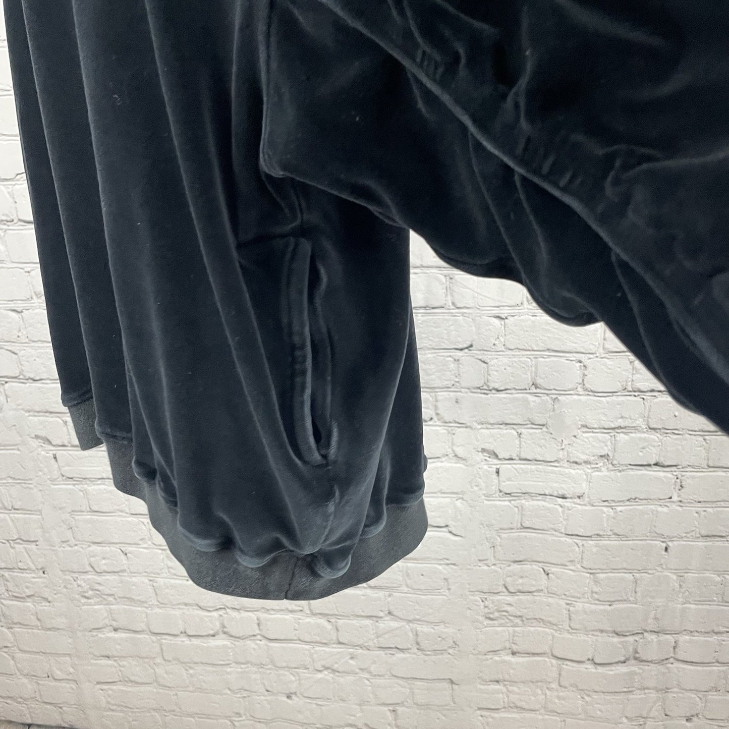 Represent Black Velvet Velour Streetwear Hoodie Pockets British Made Size XL