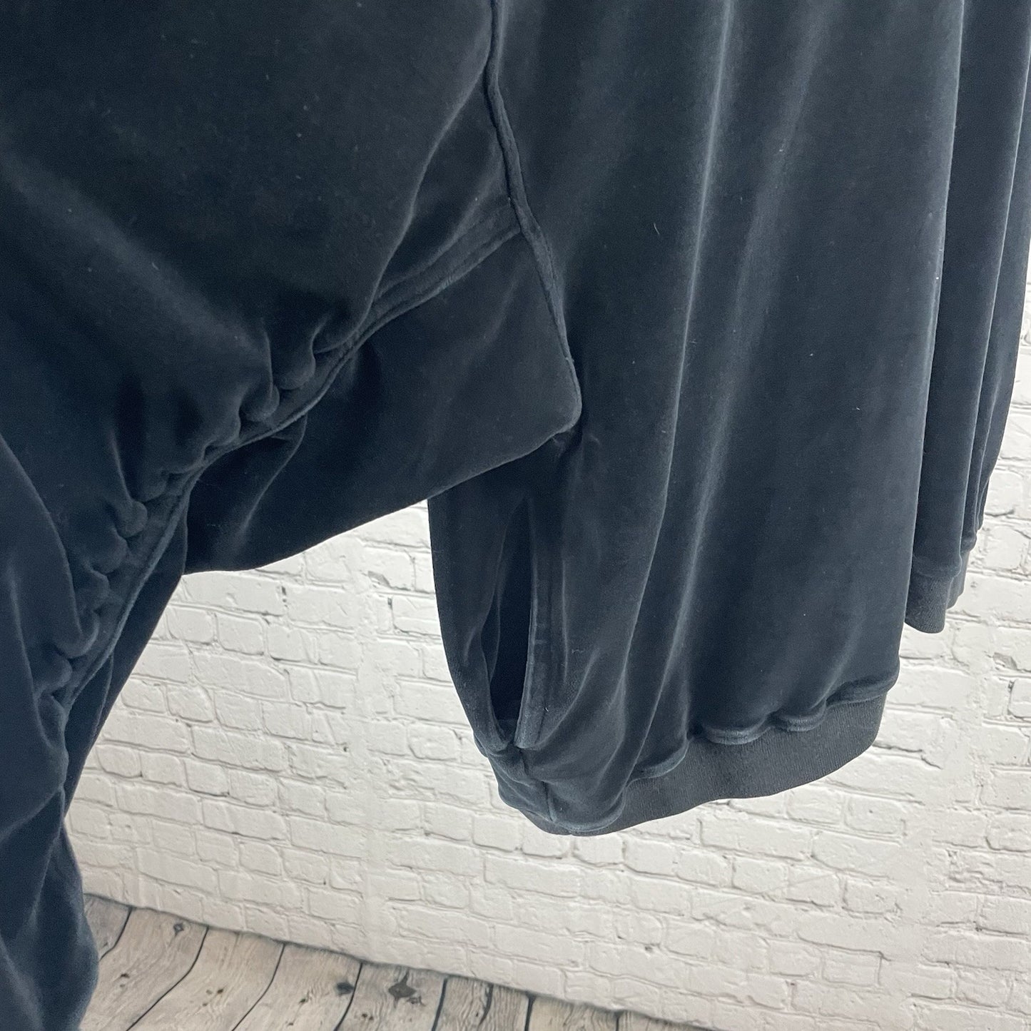 Represent Black Velvet Velour Streetwear Hoodie Pockets British Made Size XL