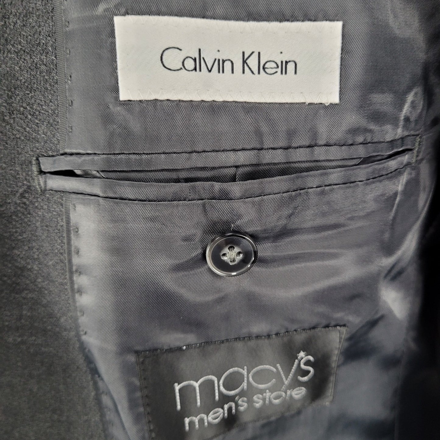 Calvin Klein Grey 2 Botton Double Vented Notch Blazer Sport Coat Size 40L