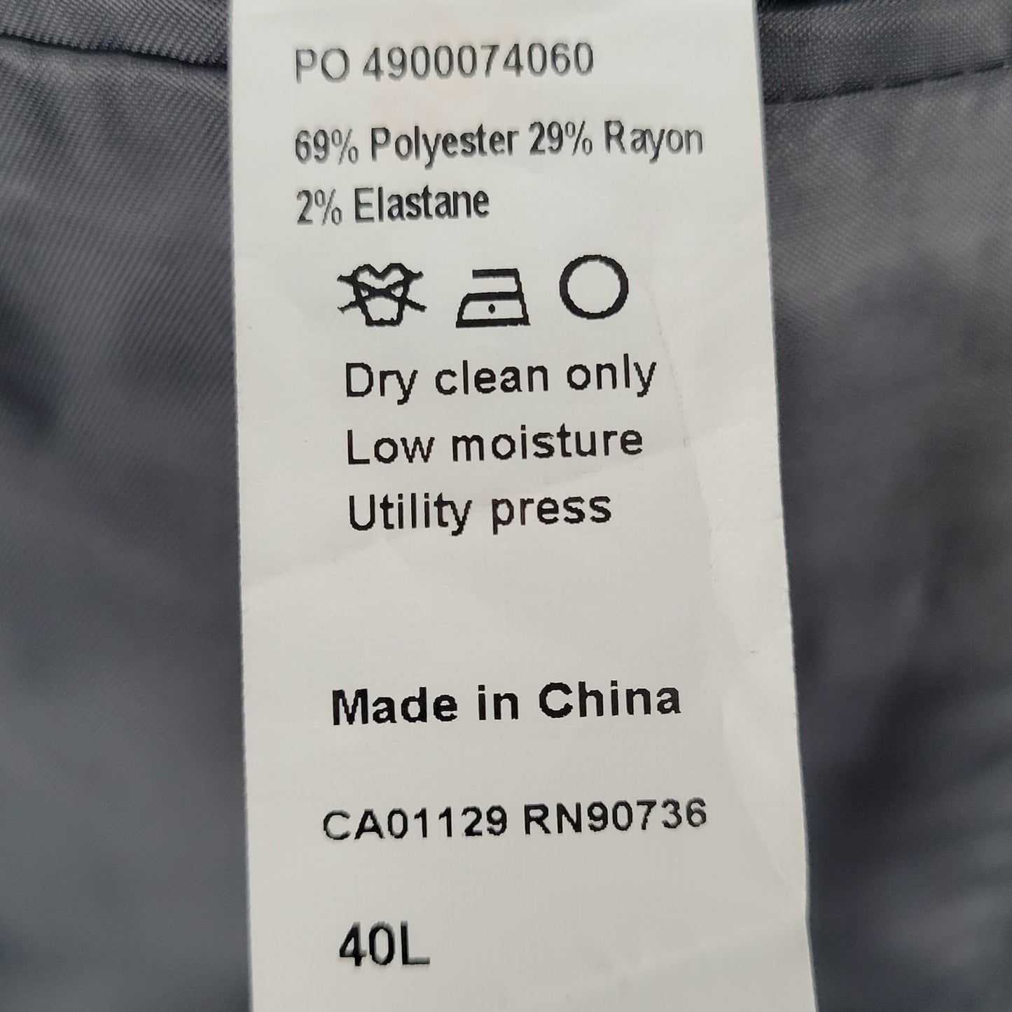 Calvin Klein Grey 2 Botton Double Vented Notch Blazer Sport Coat Size 40L