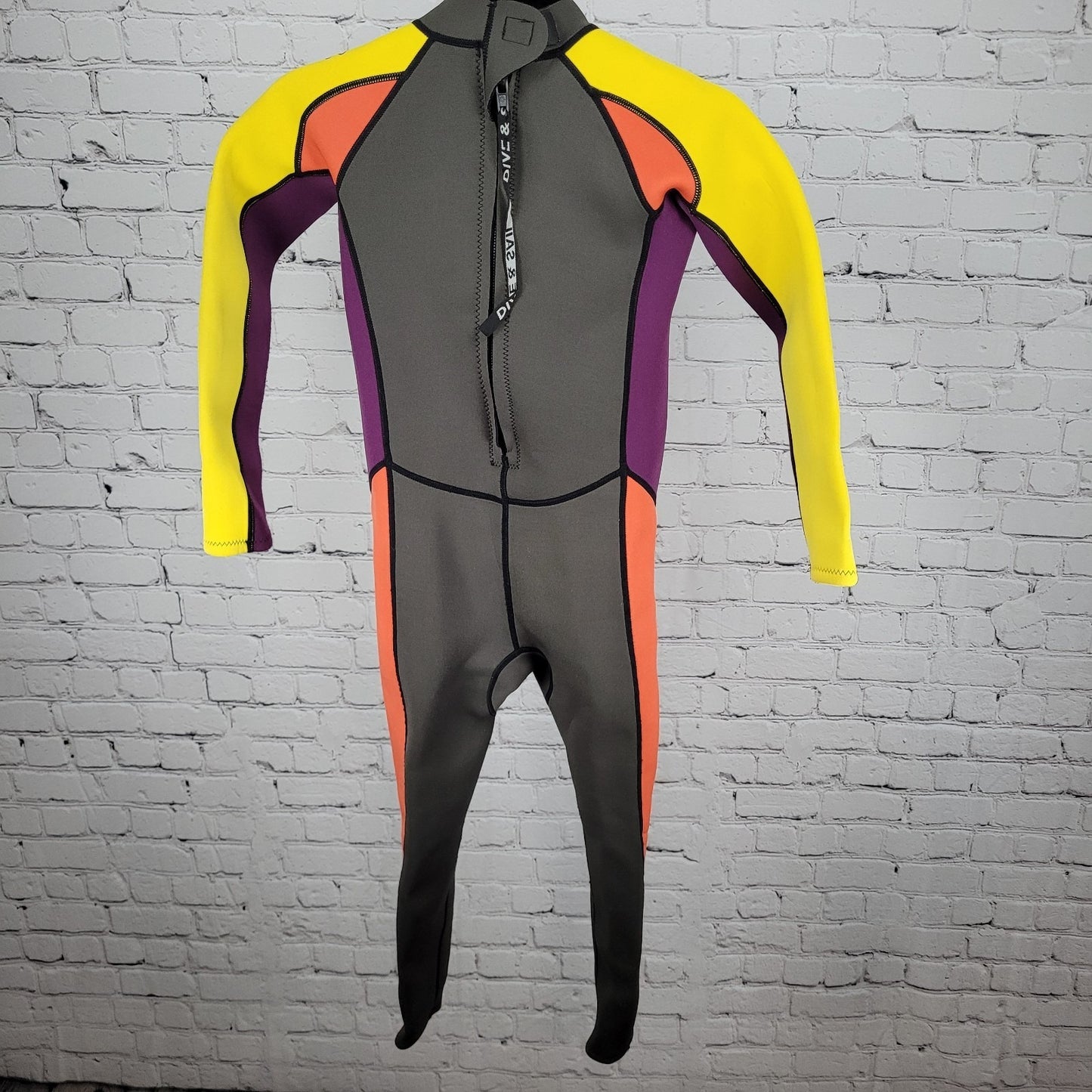 Dive & Sail Multicolor Colorblock Zipped Long Sleeve Wetsuit Kids Size XXL
