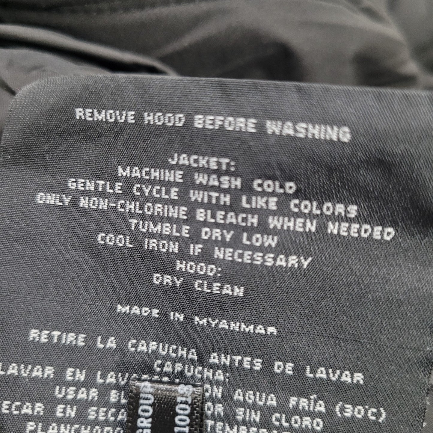 Marc New York Black Stretch Faux Down Quilted Removable Fur Hood Jacket Large L