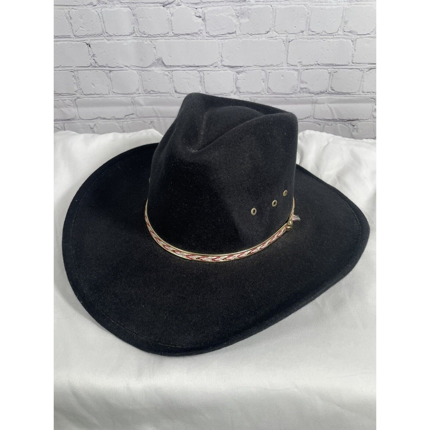 Western Express Inc Black Felt Banded Cowboy Hat Size S/M