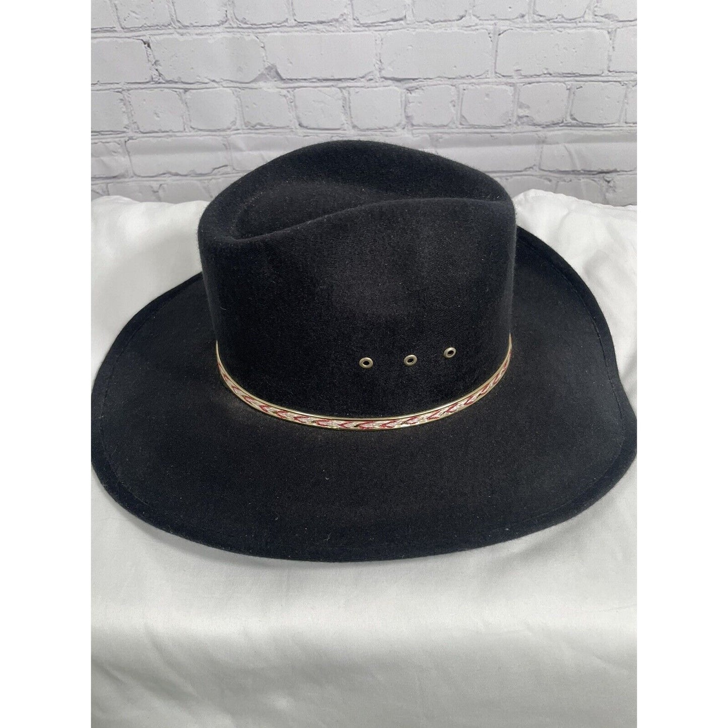Western Express Inc Black Felt Banded Cowboy Hat Size S/M