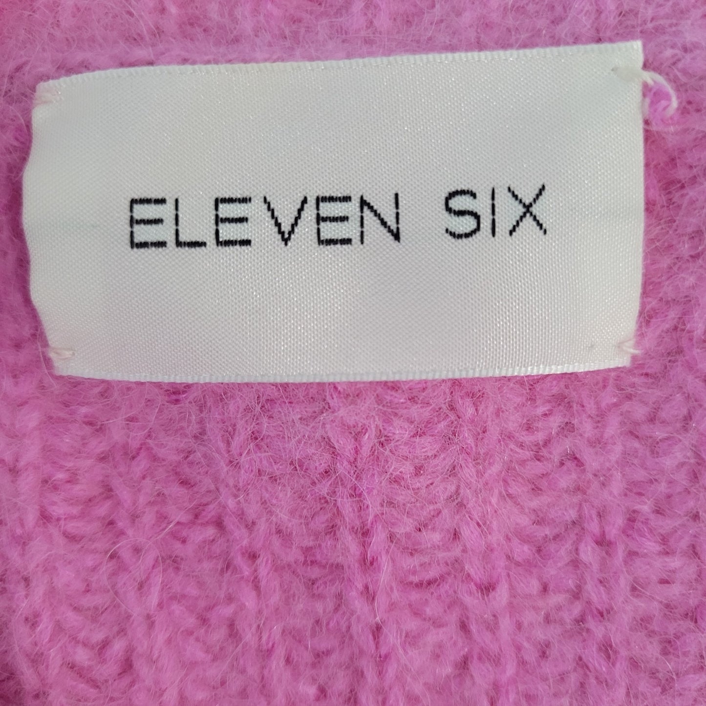 Eleven Six Pink Baby Alpaca Merino Wool Cropped Cardigan Sweater Size Small S
