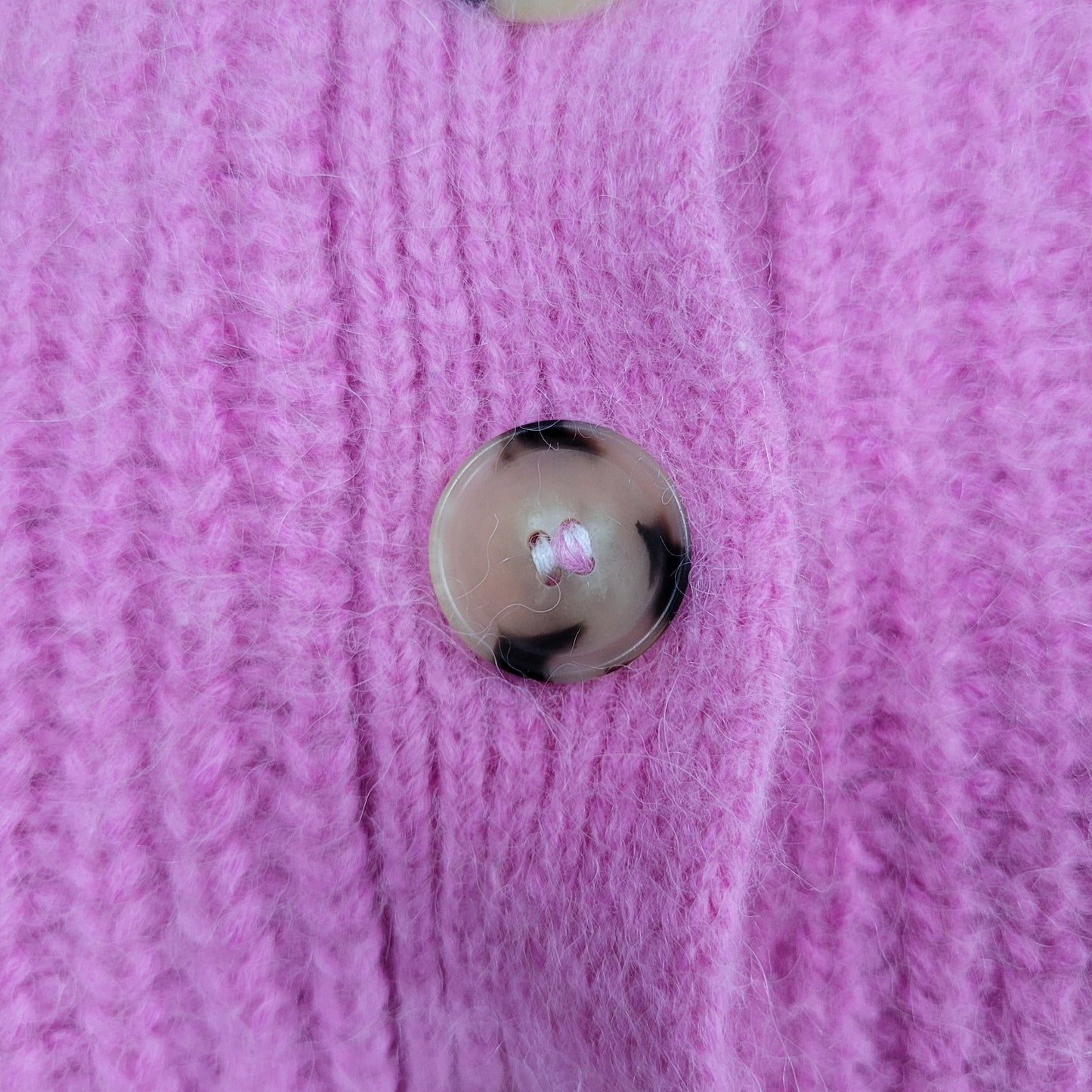 Eleven Six Pink Baby Alpaca Merino Wool Cropped Cardigan Sweater Size Small S