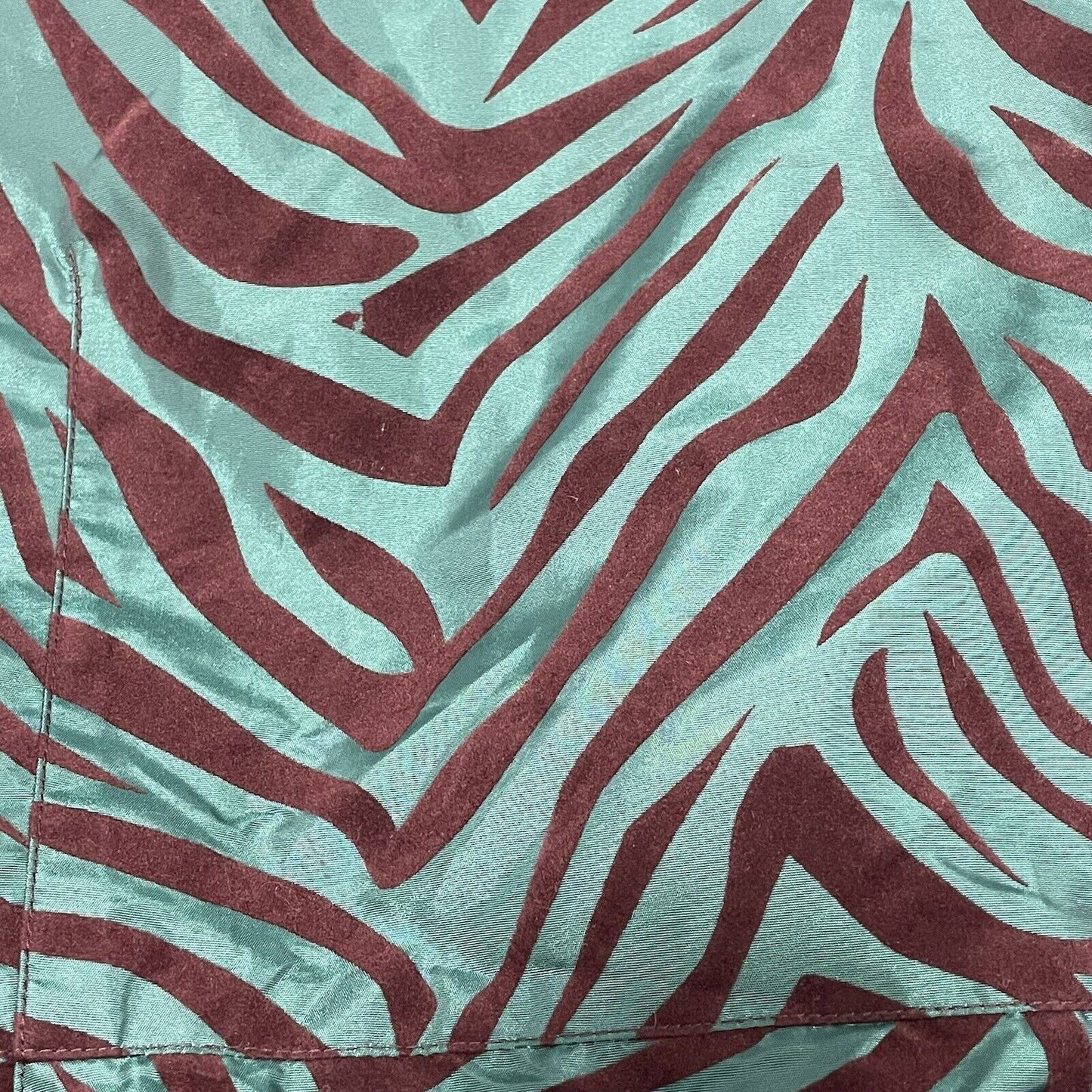 Ubu Green Brown Zebra Lightweight Ruffle Collar Belted Jacket Size Large L