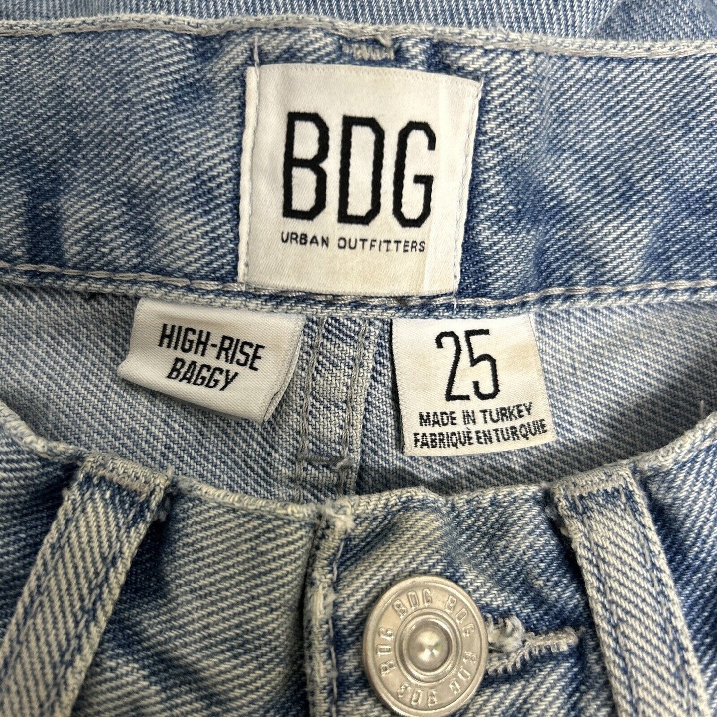 BDG Urban Outfitters High Rise Baggy Denim Blue Jeans Women’s 25 (25 x 30)