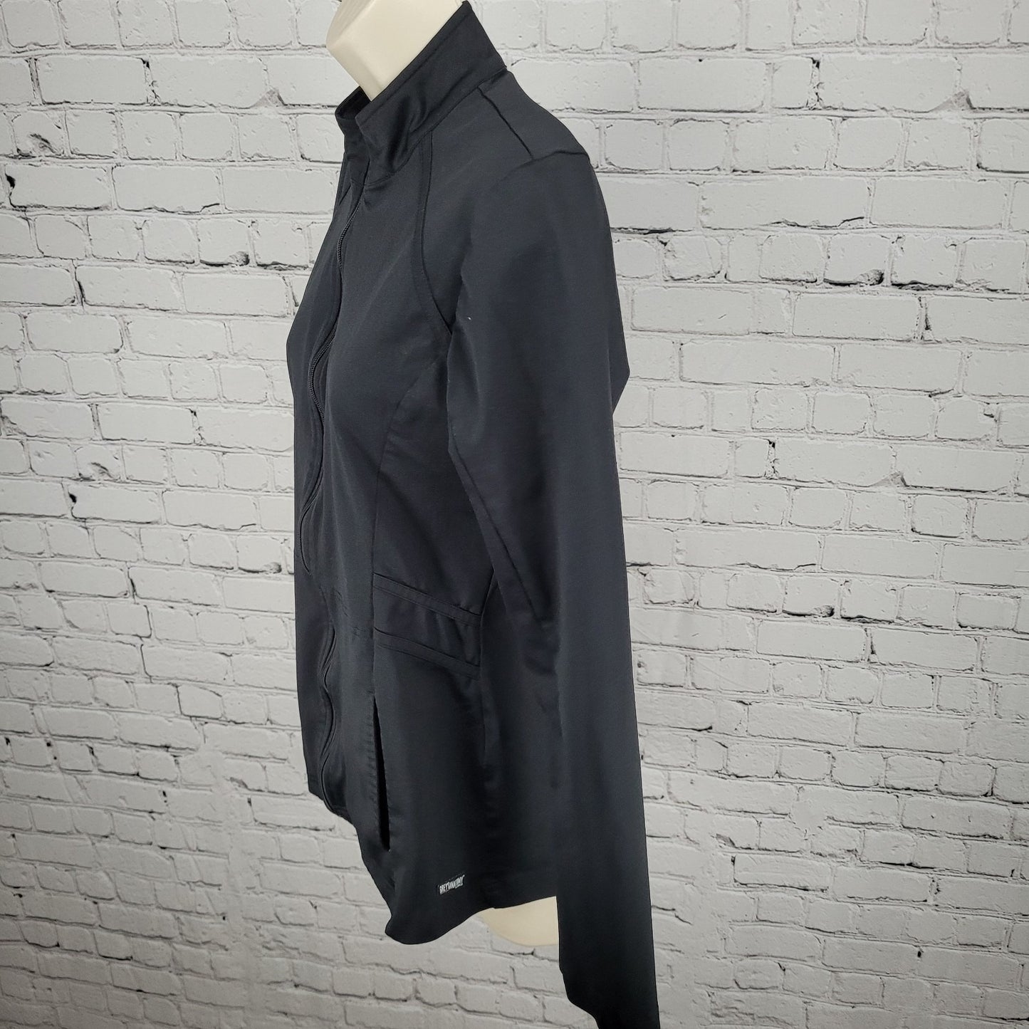 Grey's Anatomy Barco Black Full Zip Thumb Holes Unlined Stretch Jacket Size XS