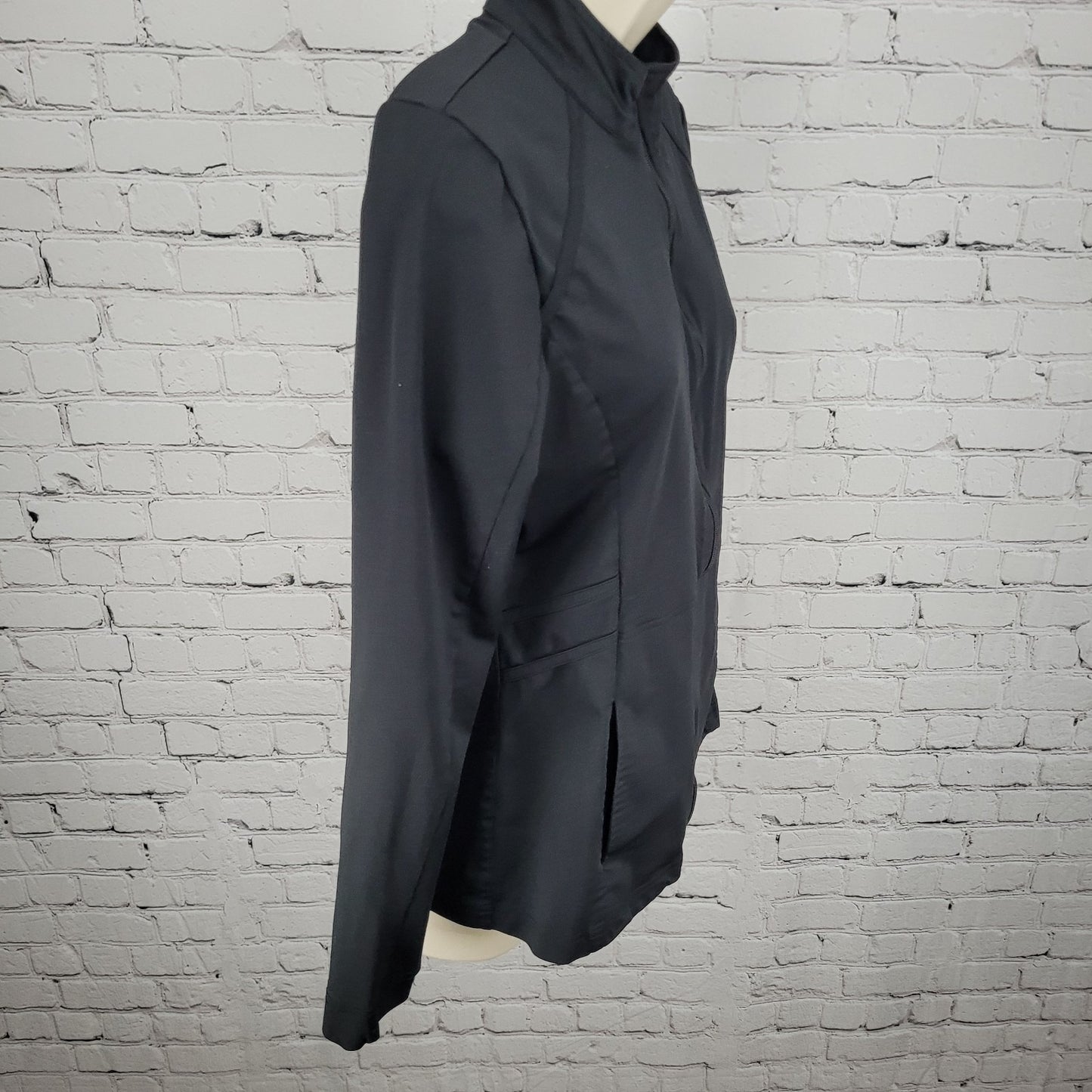 Grey's Anatomy Barco Black Full Zip Thumb Holes Unlined Stretch Jacket Size XS