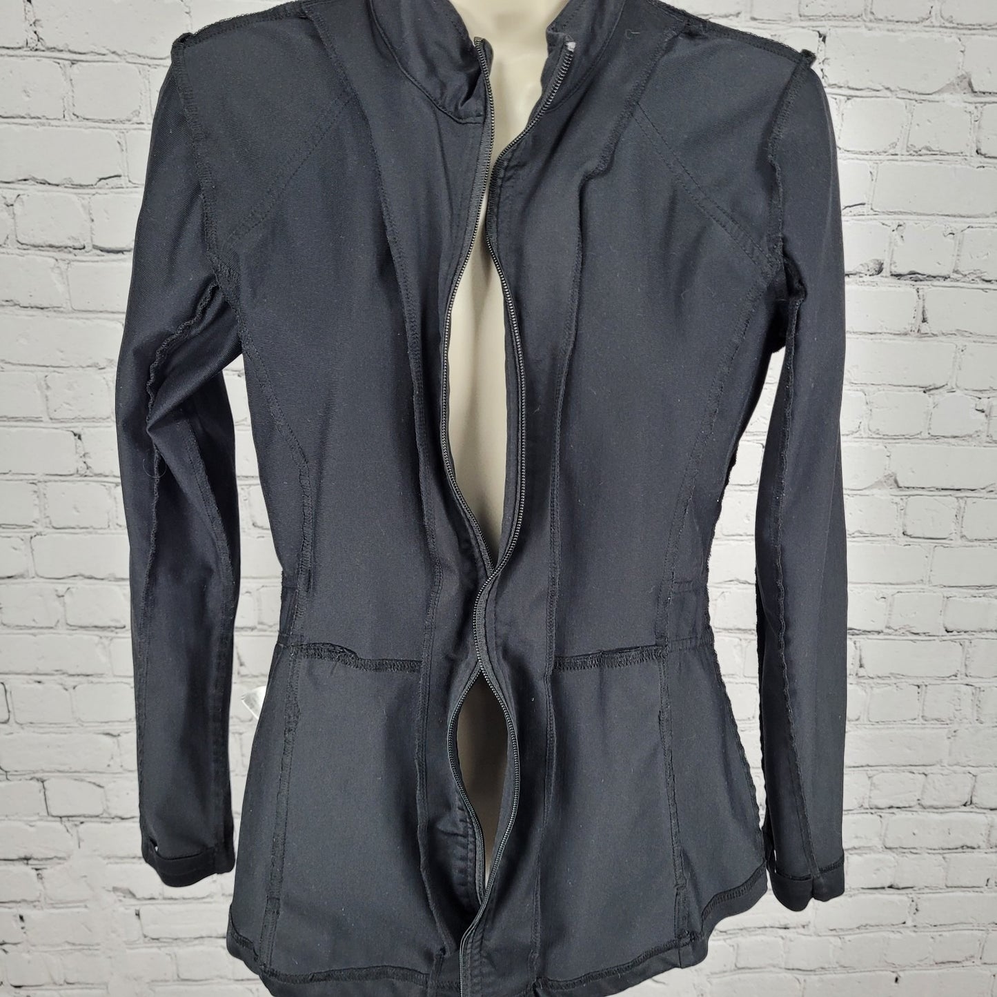 Grey's Anatomy Barco Black Full Zip Thumb Holes Unlined Stretch Jacket Size XS