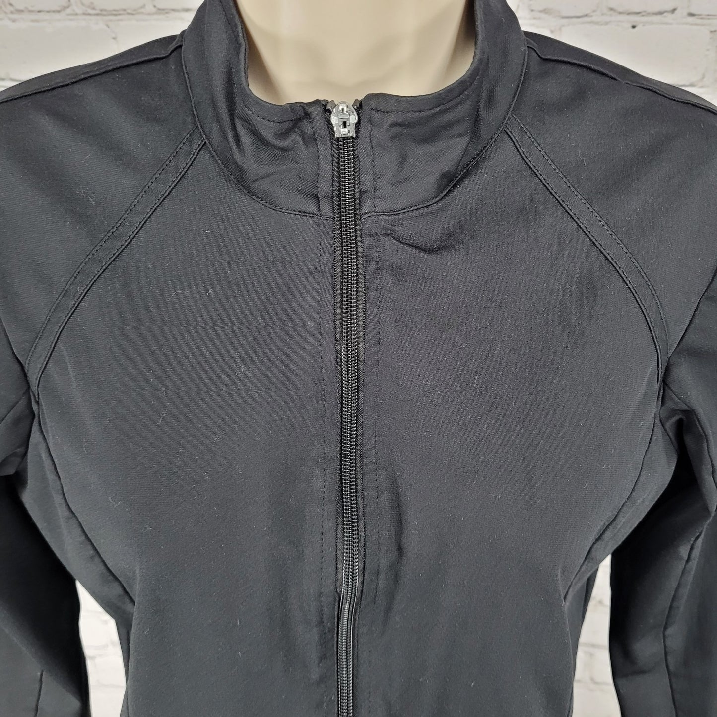 Grey's Anatomy Barco Black Full Zip Thumb Holes Unlined Stretch Jacket Size XS