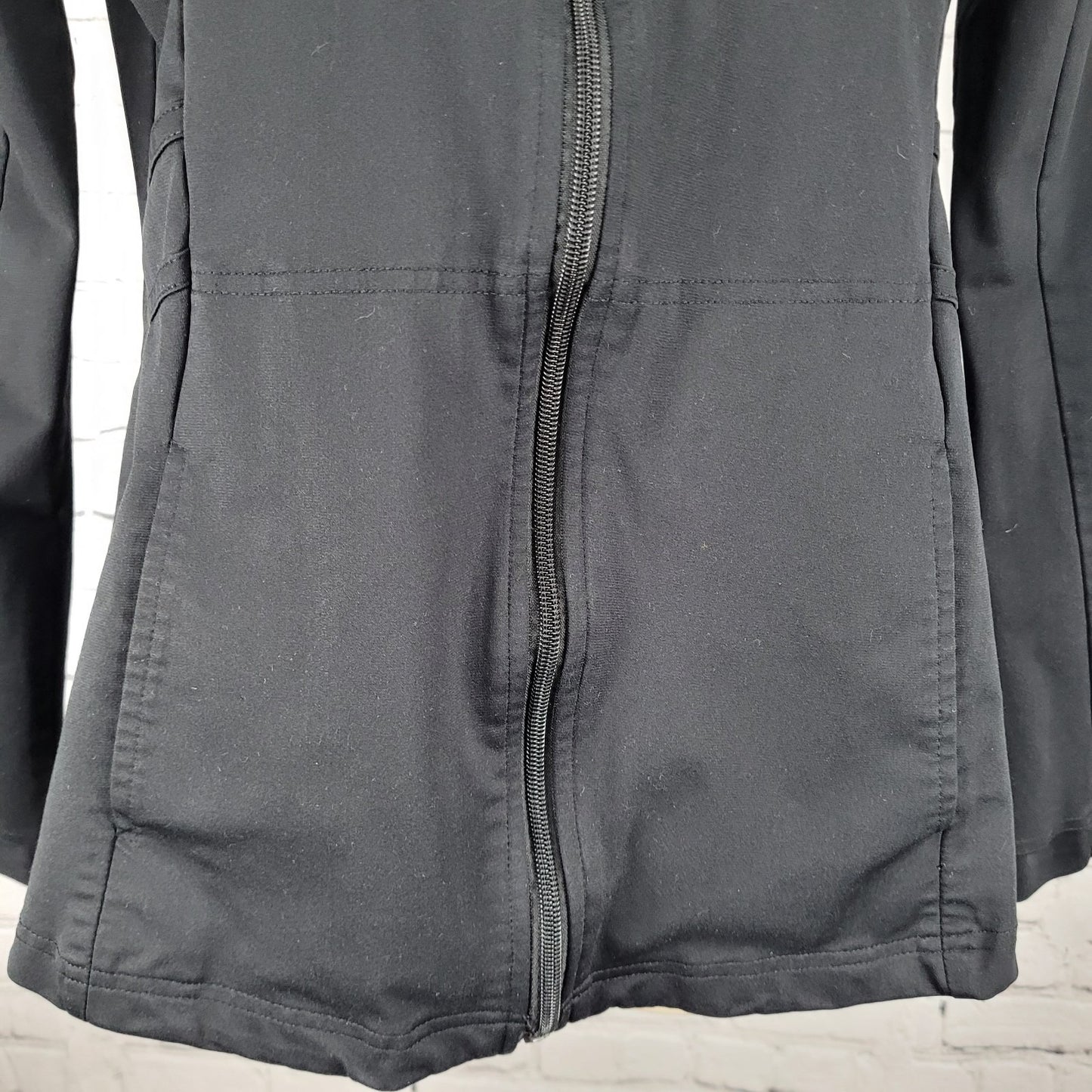 Grey's Anatomy Barco Black Full Zip Thumb Holes Unlined Stretch Jacket Size XS