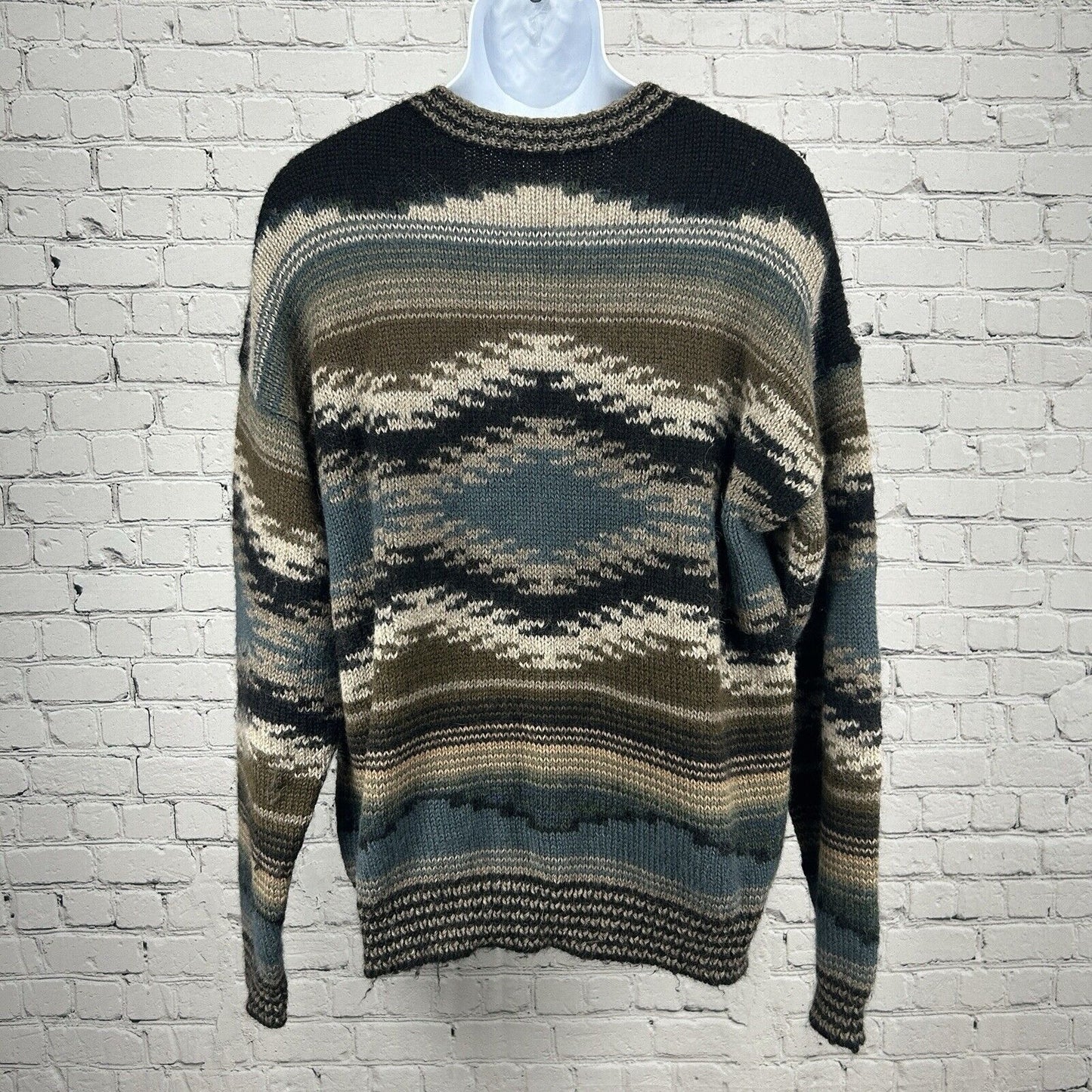 Peruvian Connection Multicolor 100% Alpaca Crewneck Long Sleeve Sweater Size XL