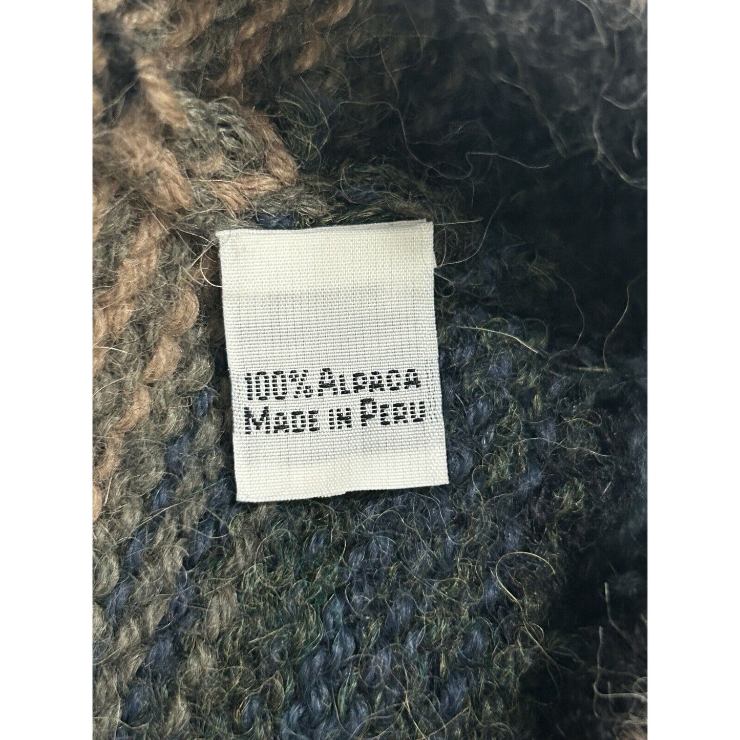 Peruvian Connection Multicolor 100% Alpaca Crewneck Long Sleeve Sweater Size XL