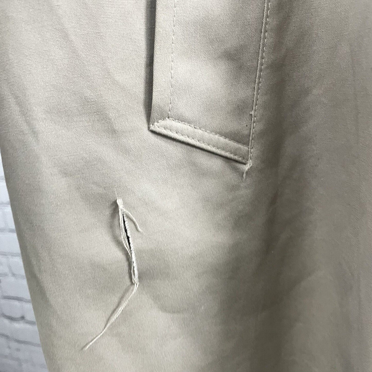 London Fog Tan Trench Long Coat Button Collar Removable Insulated Liner Size 44L