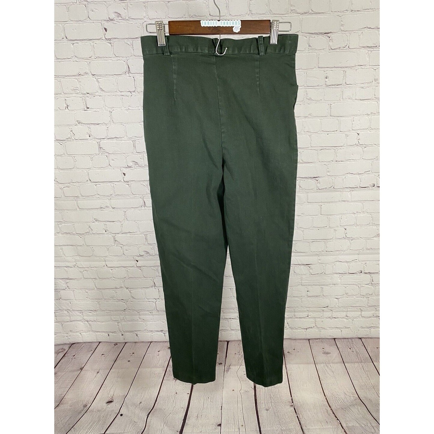 VTG David Paul Dark Green Cotton Blend Straight Leg Jeans Pants Size 10 (28x28)