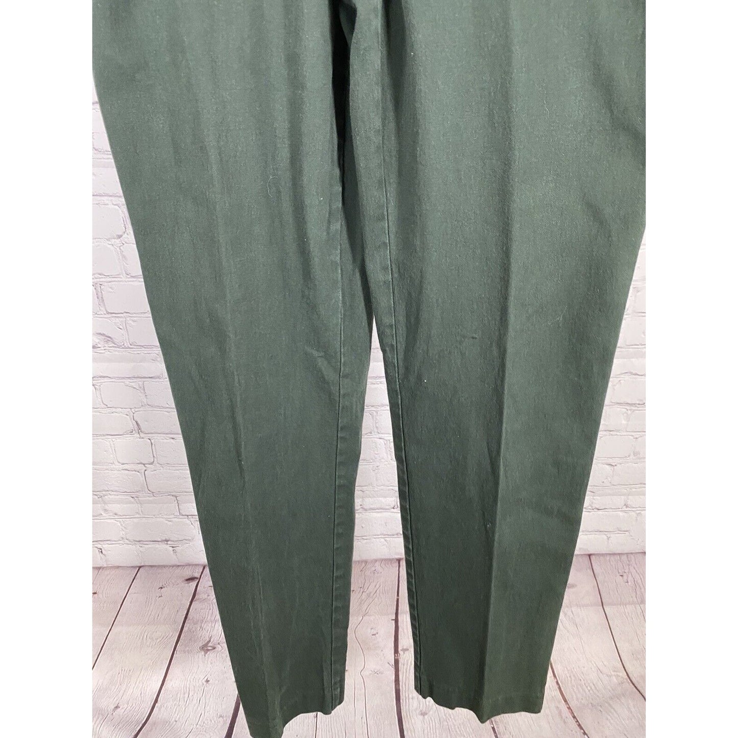 VTG David Paul Dark Green Cotton Blend Straight Leg Jeans Pants Size 10 (28x28)