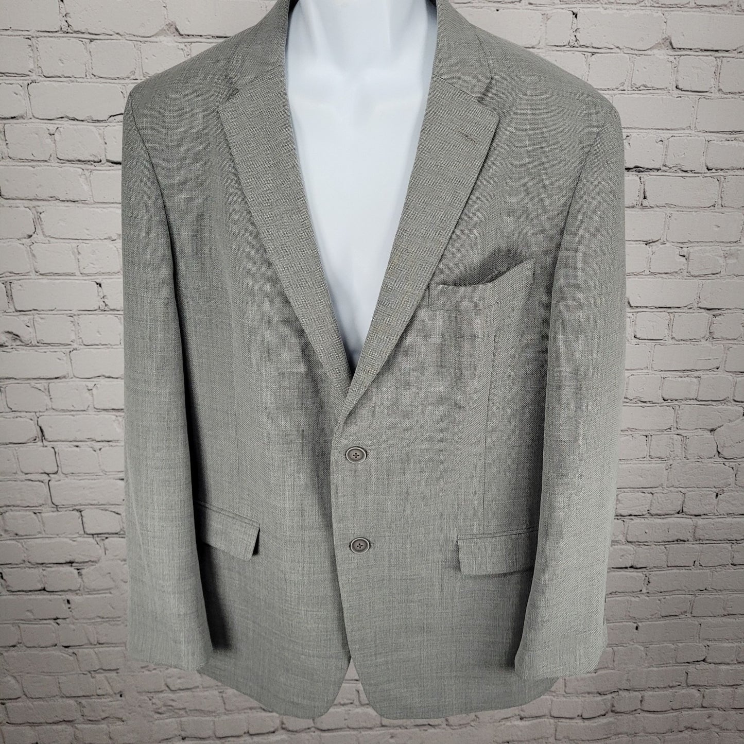 Tommy Hilfiger Grey Worsted Wool Stretch 2 Button Blazer Sports Coat Size 44R