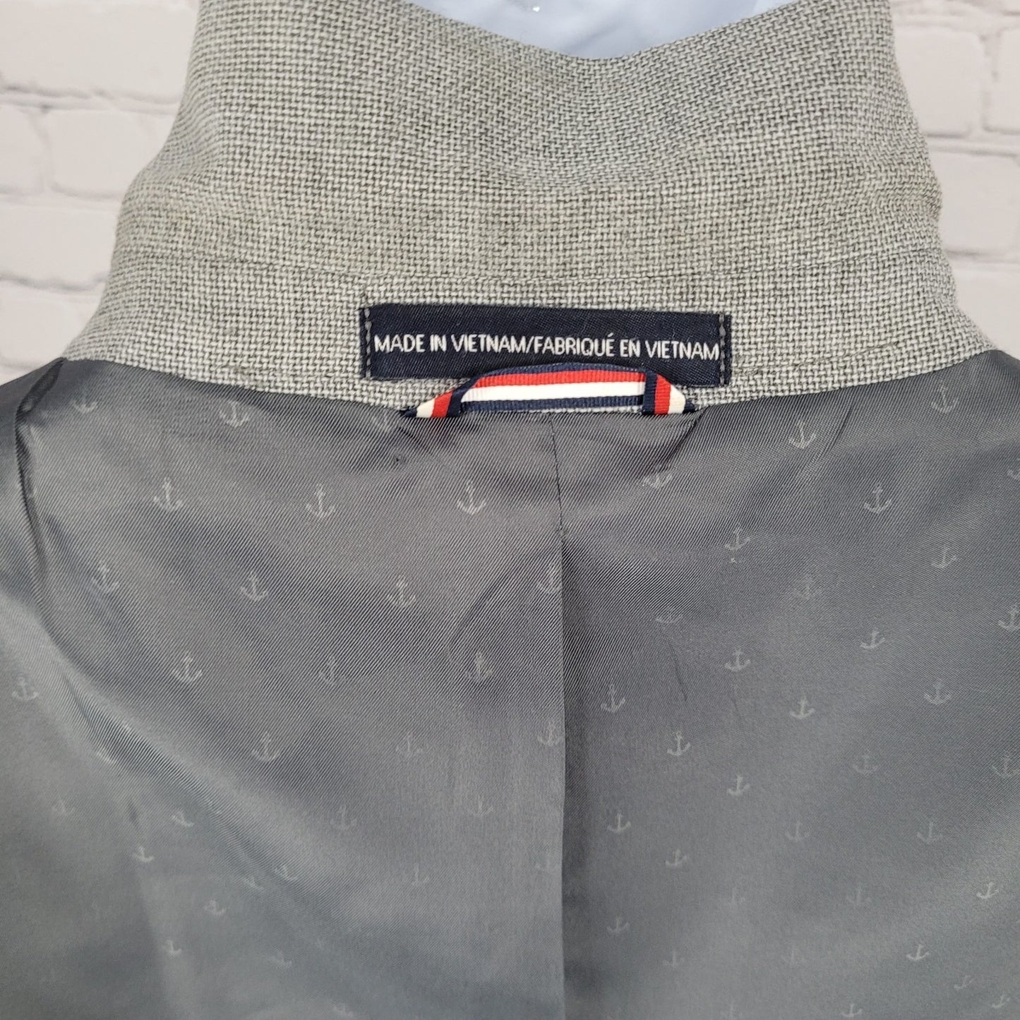 Tommy Hilfiger Grey Worsted Wool Stretch 2 Button Blazer Sports Coat Size 44R