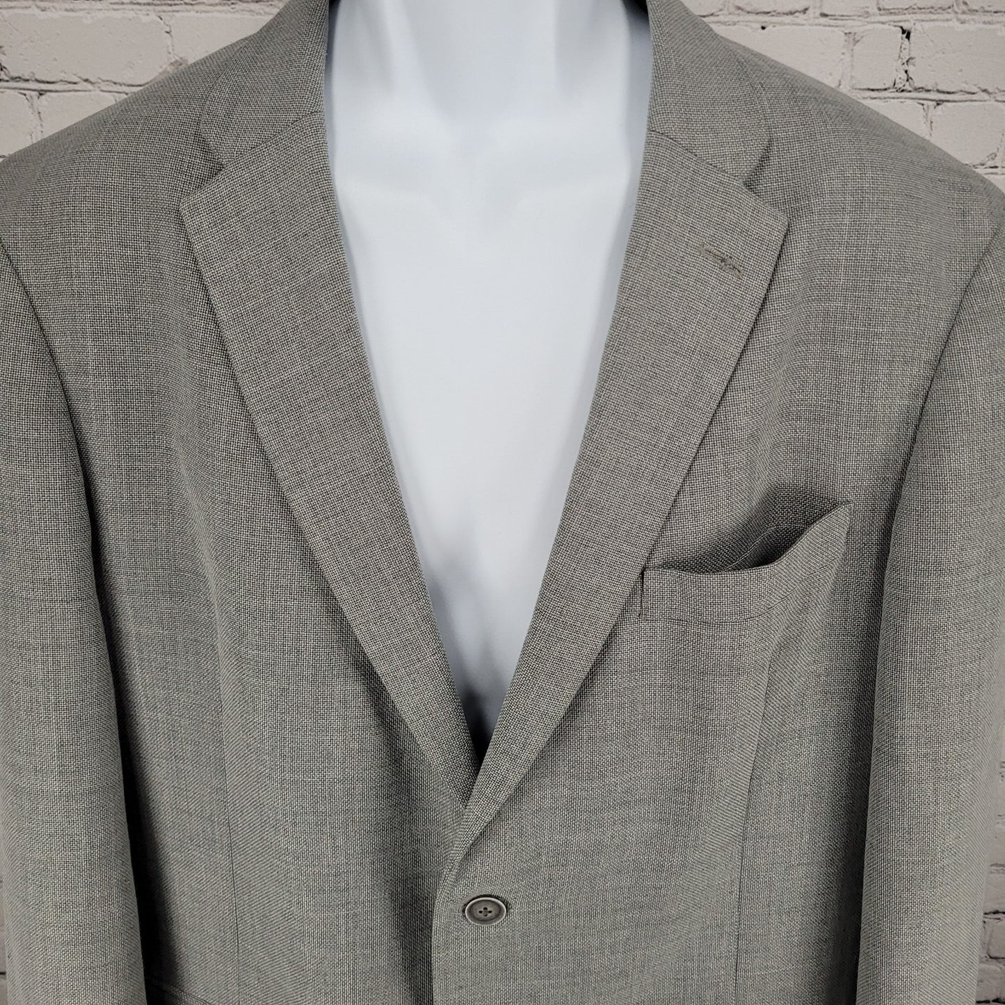 Tommy Hilfiger Grey Worsted Wool Stretch 2 Button Blazer Sports Coat Size 44R