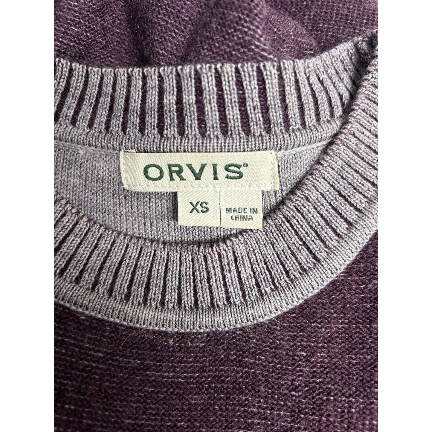 Orvis Purple Pullover 100% Wool Long Sleeve Knee Length Sweater Dress Size XS