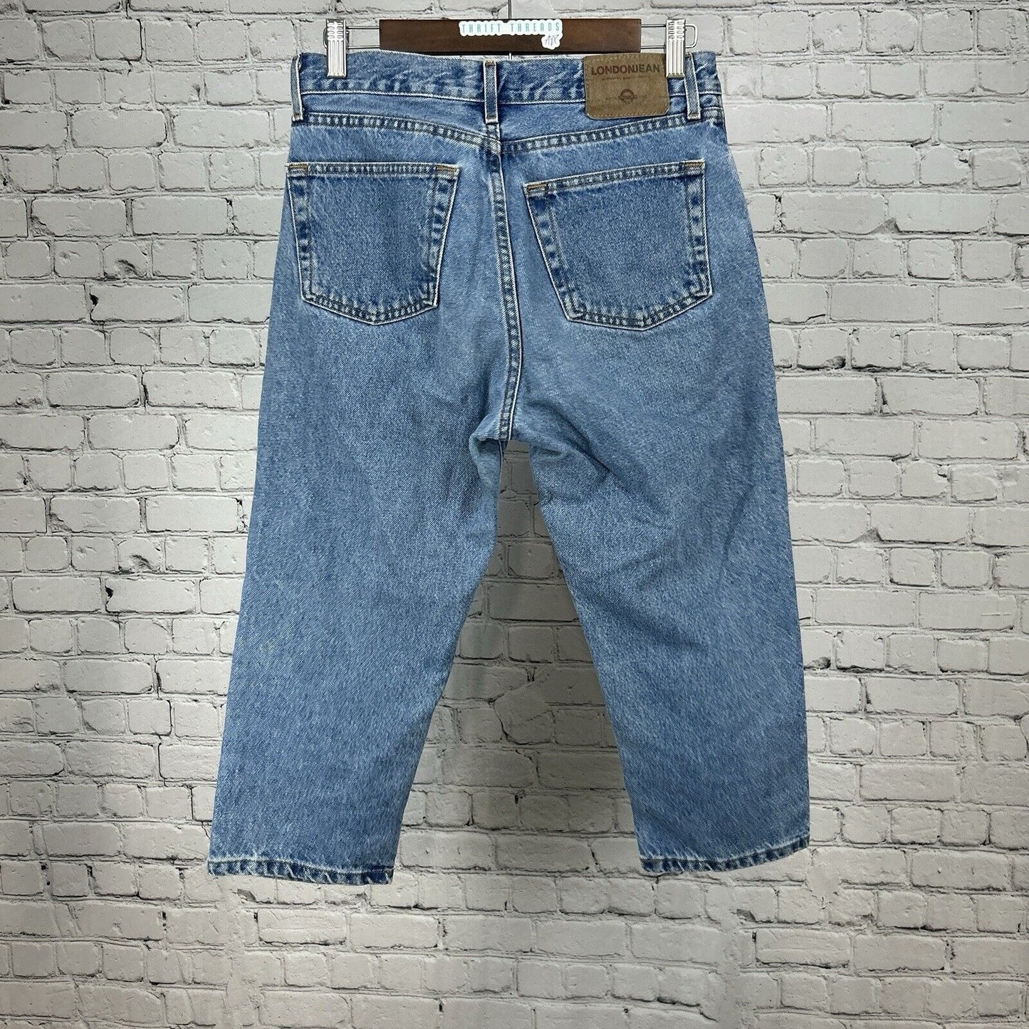 VTG London Jean Blue 100% Cotton 4 Button Mid Rise Made In US Capri Pants Size 8