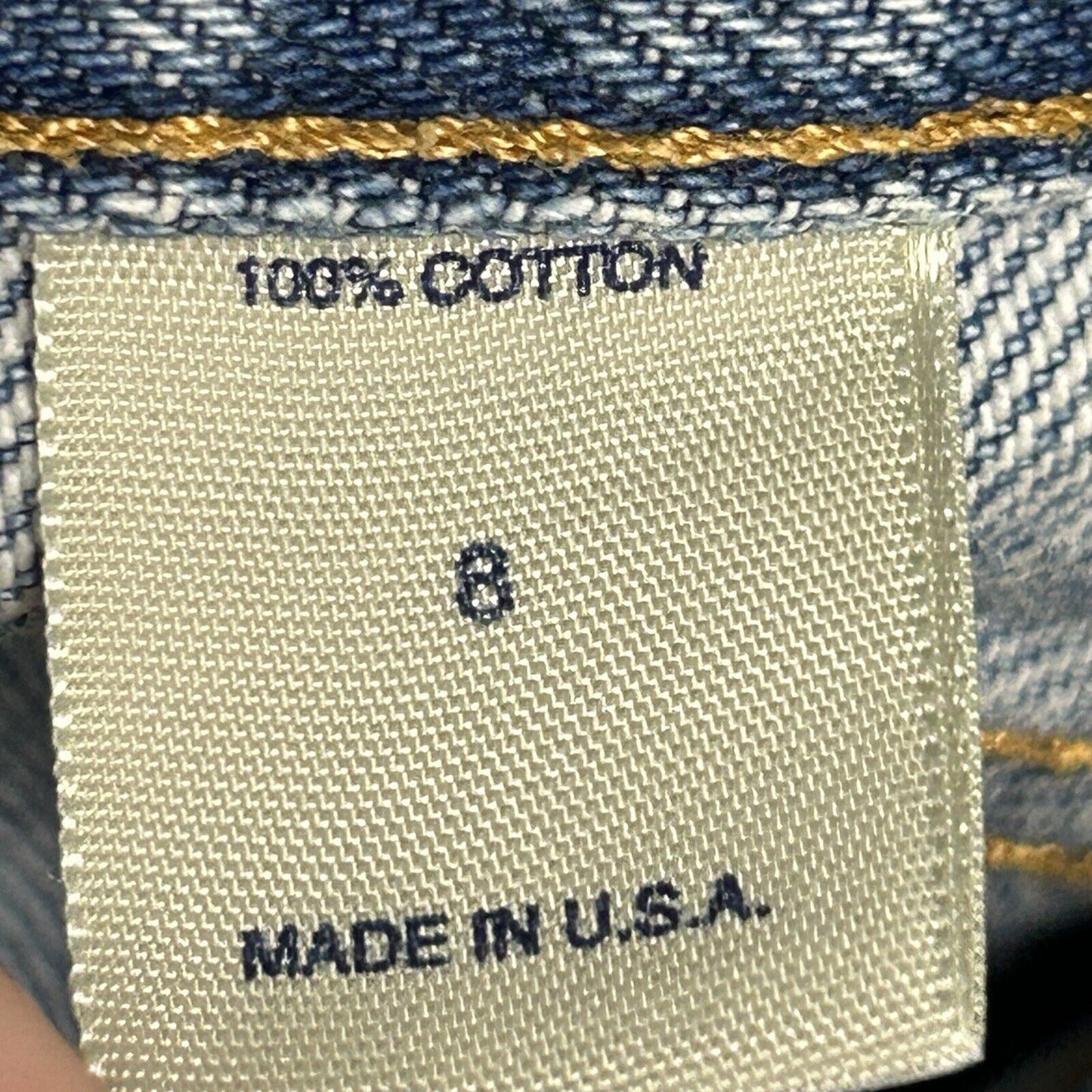 VTG London Jean Blue 100% Cotton 4 Button Mid Rise Made In US Capri Pants Size 8