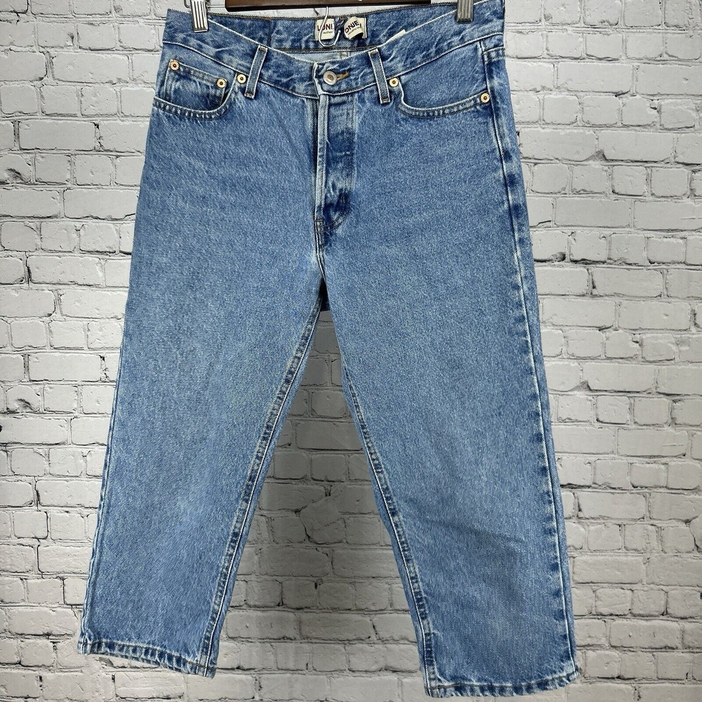 VTG London Jean Blue 100% Cotton 4 Button Mid Rise Made In US Capri Pants Size 8