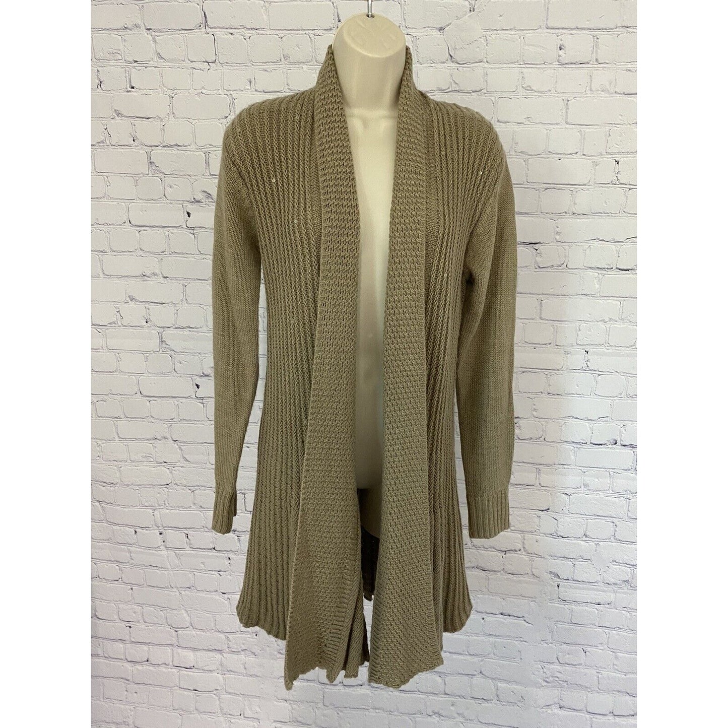 Alberto Makali Long Brown Wool Knit Sweater S Small