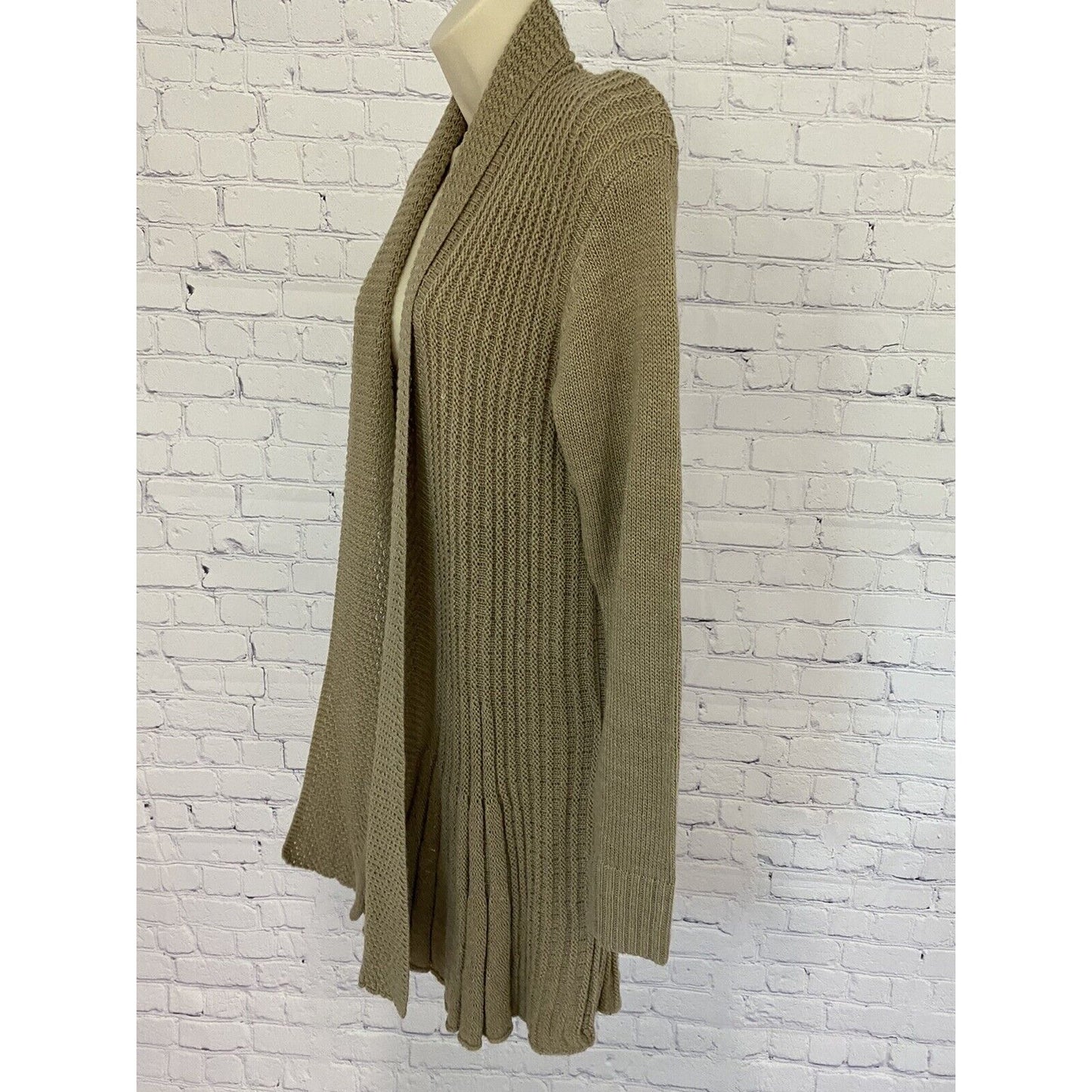 Alberto Makali Long Brown Wool Knit Sweater S Small