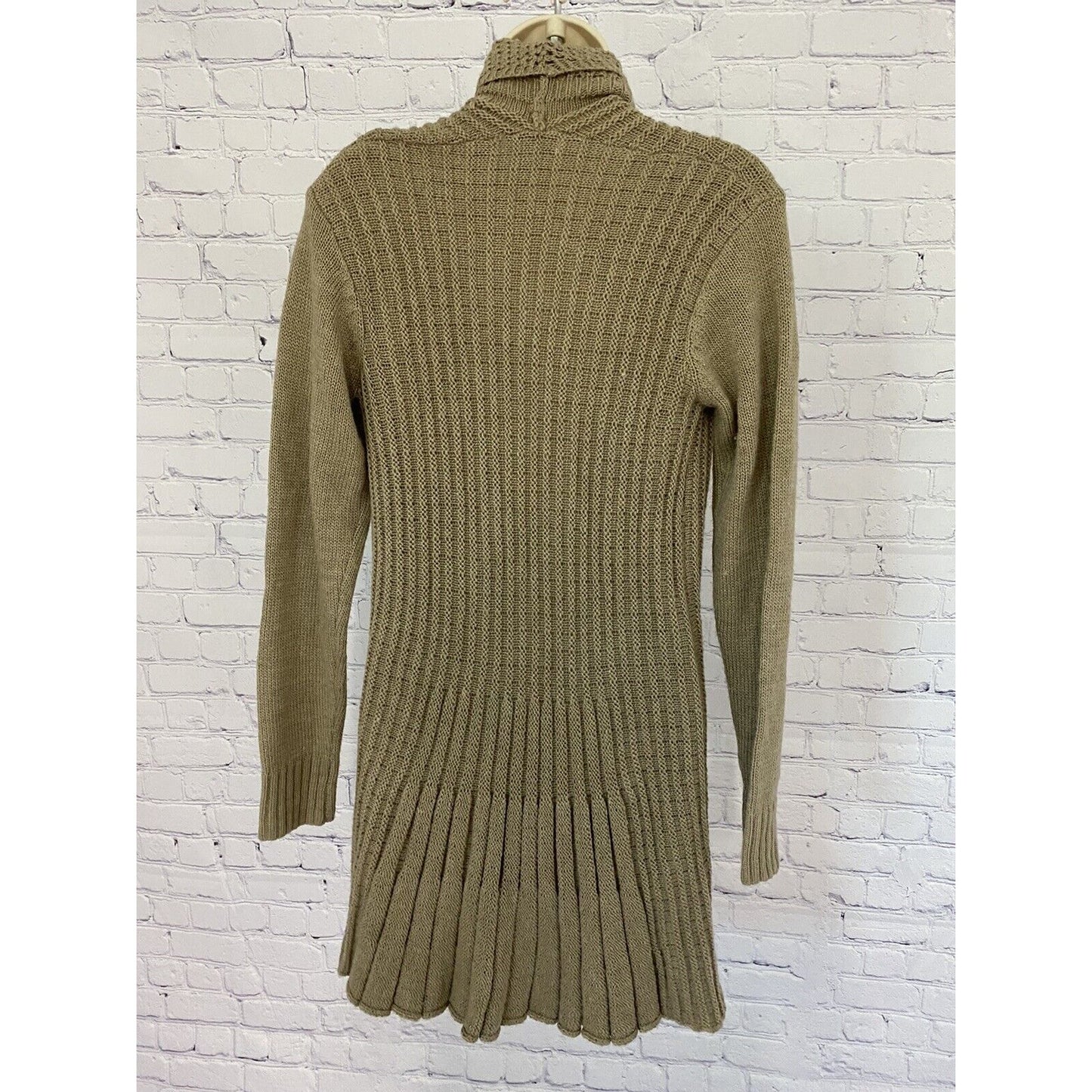 Alberto Makali Long Brown Wool Knit Sweater S Small