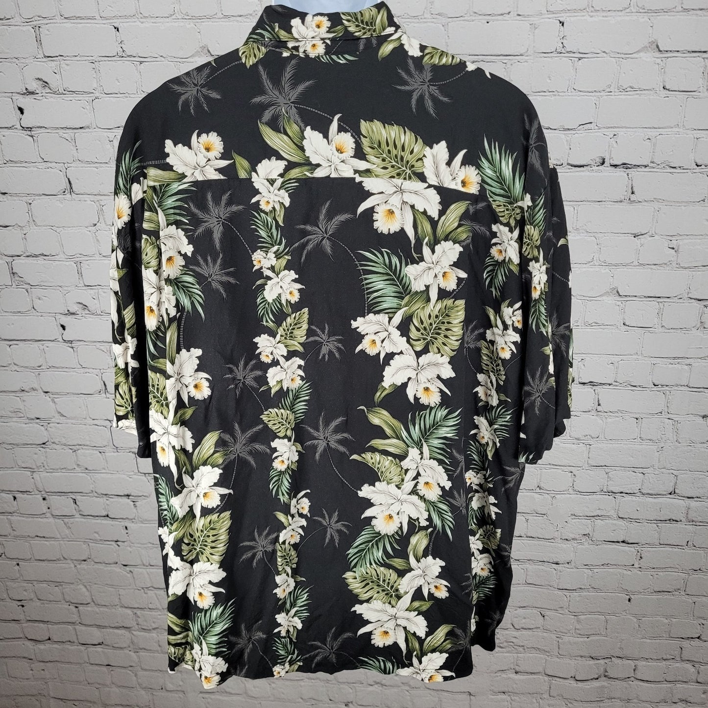 VTG Milson By Ky’s Black Tropical Floral Hawaiian Button Up Shirt USA Made 3XL