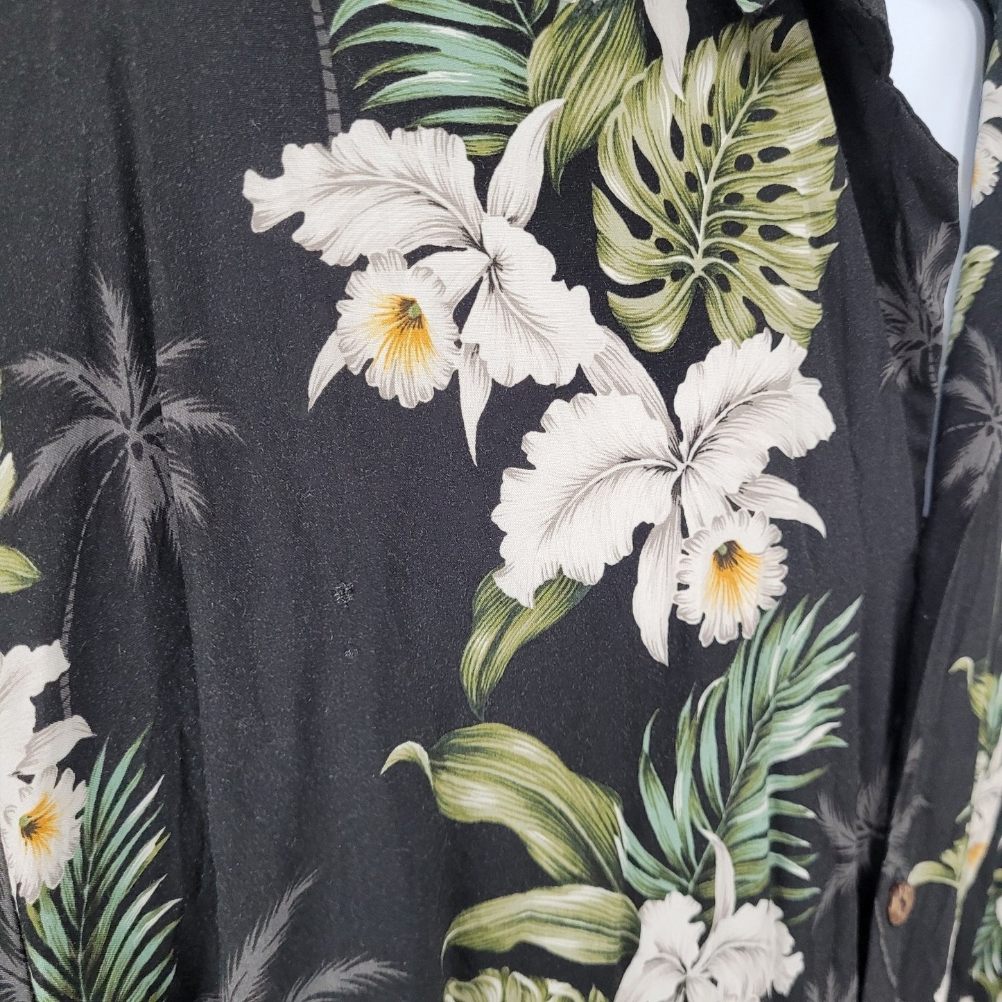 VTG Milson By Ky’s Black Tropical Floral Hawaiian Button Up Shirt USA Made 3XL