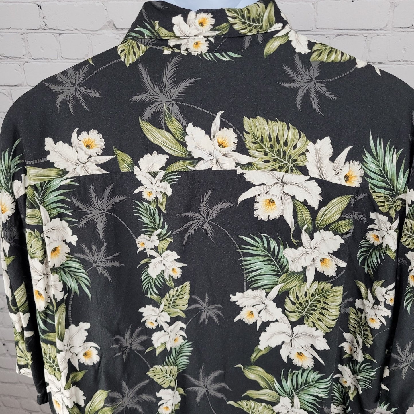 VTG Milson By Ky’s Black Tropical Floral Hawaiian Button Up Shirt USA Made 3XL