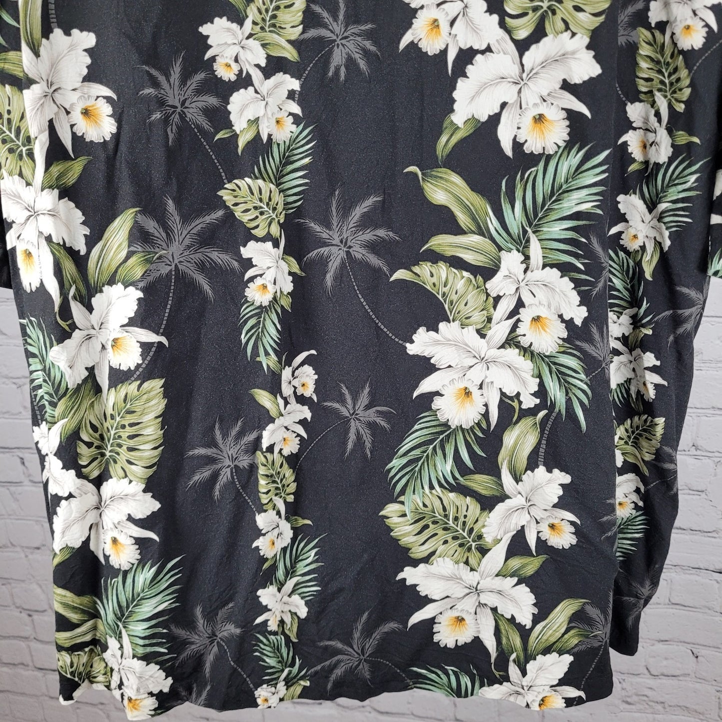 VTG Milson By Ky’s Black Tropical Floral Hawaiian Button Up Shirt USA Made 3XL