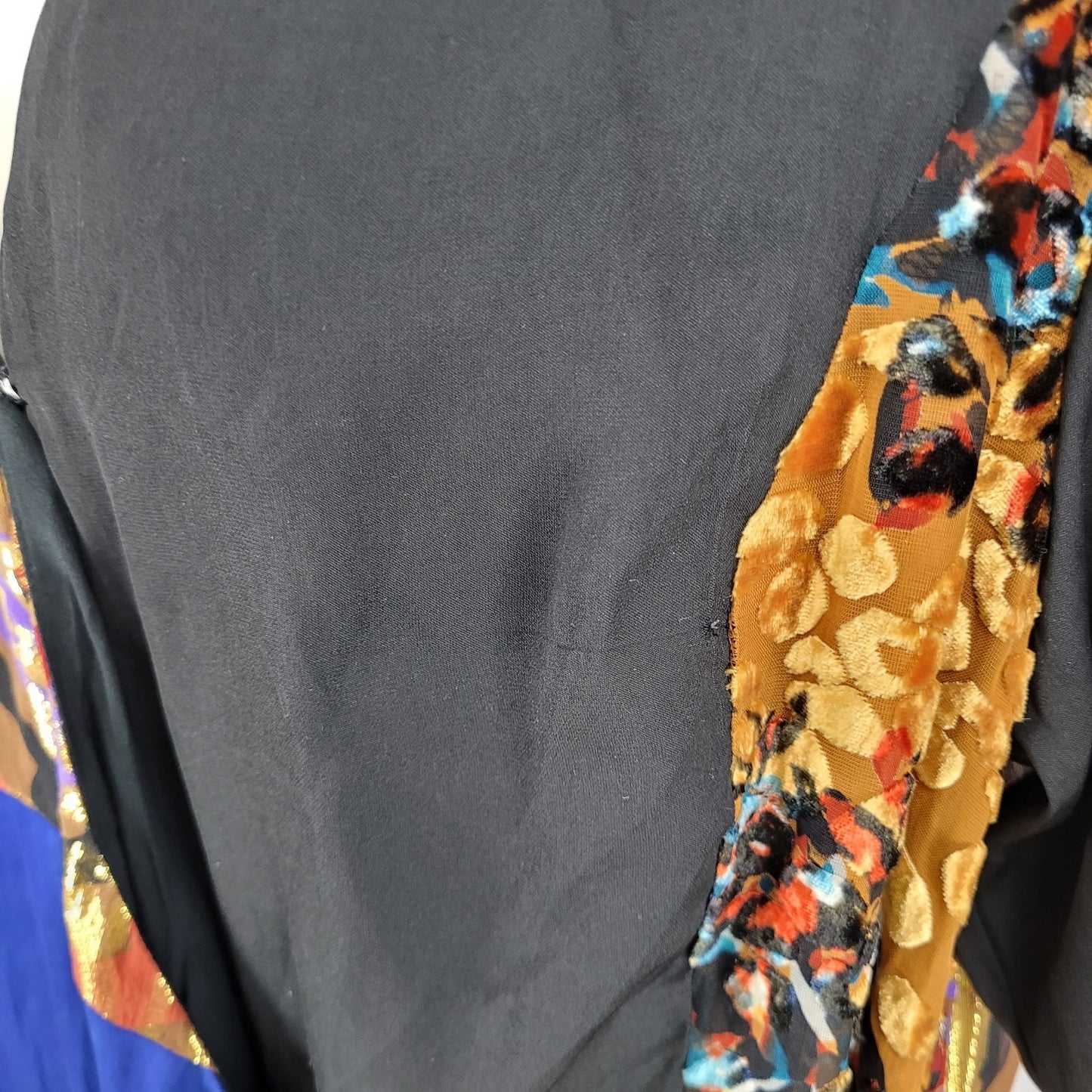HD In Paris Anthropologie Colorblock Silk Blend Velvet Print Wrap Dress Size 12
