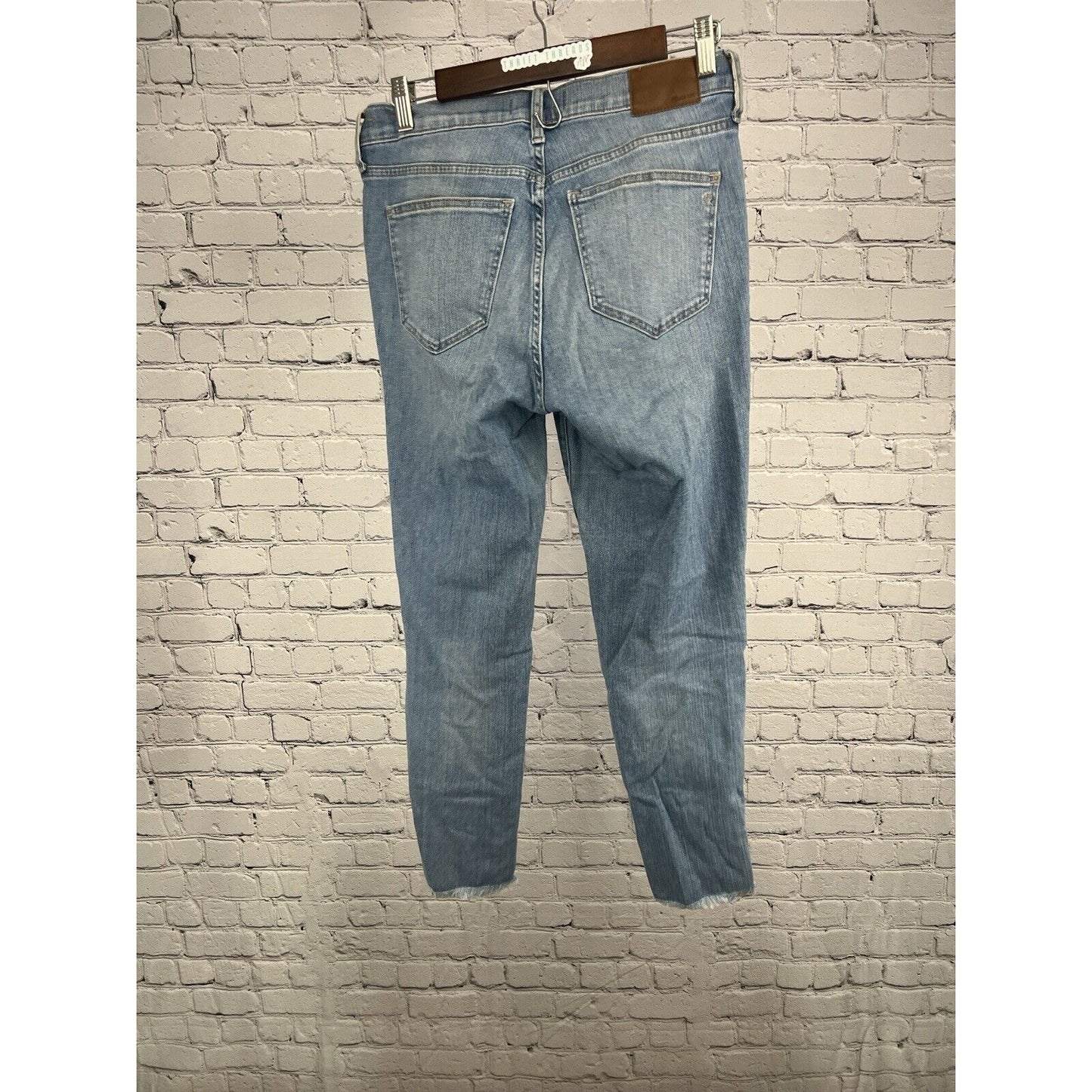 Madewell Jeans 9" High Rise Skinny Crop Exposed Button Fly Raw Hem 28 (30”x 26”)