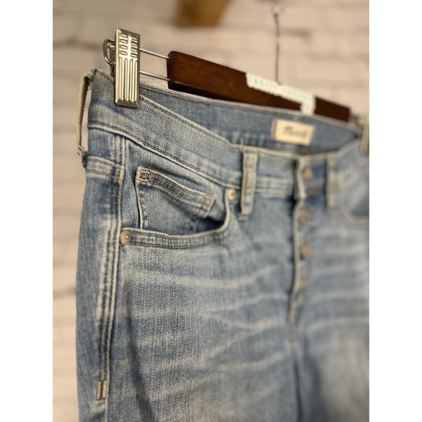 Madewell Jeans 9" High Rise Skinny Crop Exposed Button Fly Raw Hem 28 (30”x 26”)