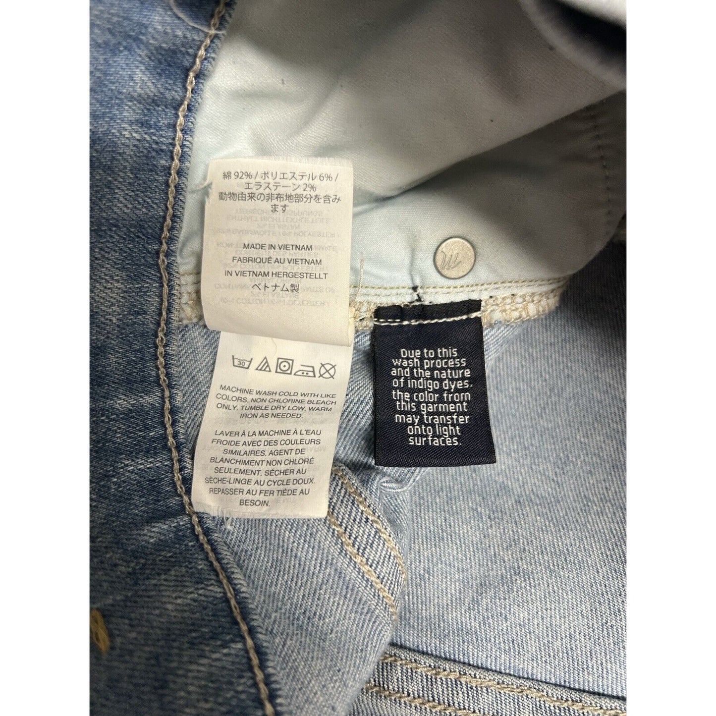 Madewell Jeans 9" High Rise Skinny Crop Exposed Button Fly Raw Hem 28 (30”x 26”)