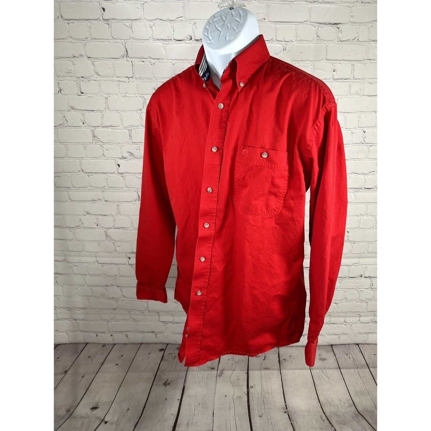 Wrangler George Strait Cowboy Cut Red Long Sleeve Button Up Shirt Men’s M