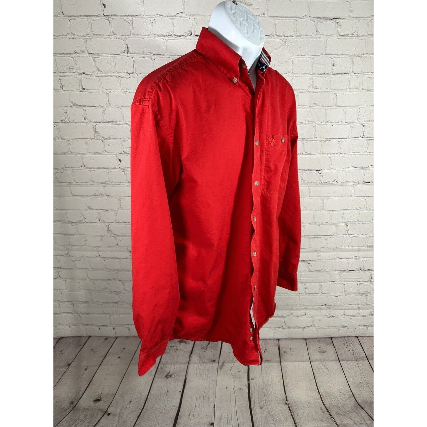 Wrangler George Strait Cowboy Cut Red Long Sleeve Button Up Shirt Men’s M