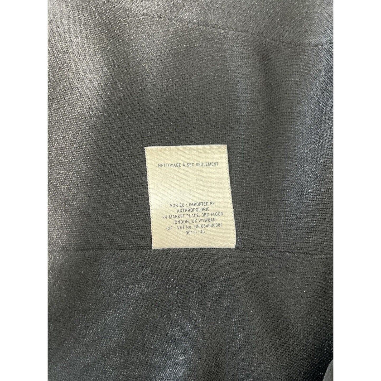 Anthropologie Elevenses Cardigan Open Solid Black Cropped Long Sleeve USA Size 4