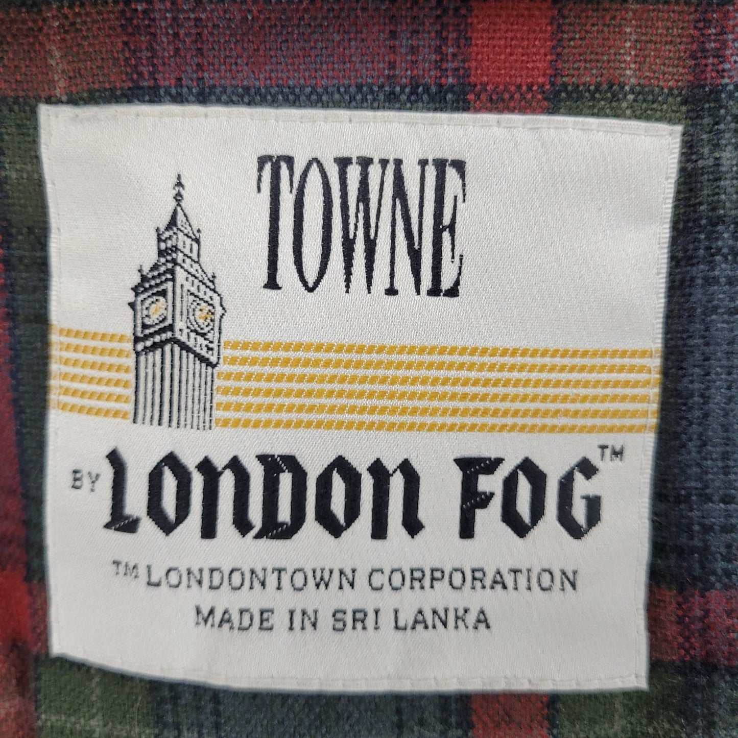 London Fog Towne Tan Removable Hood Plaid Lined Full Zip Coat Size Large L