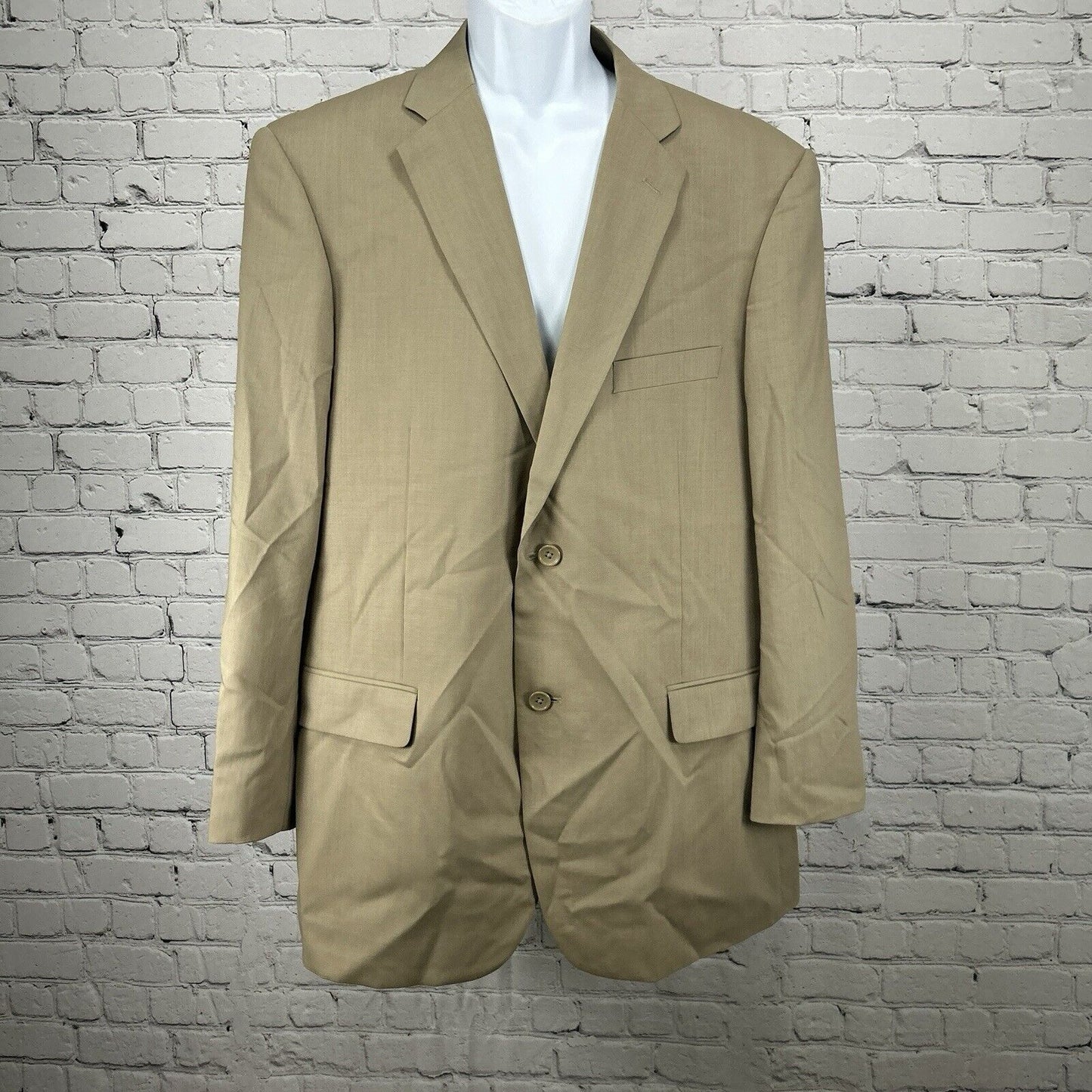 Emanuel Ungaro Nude Beige 2 Button Double Vented Long Sleeve Sport Coat Size 46R