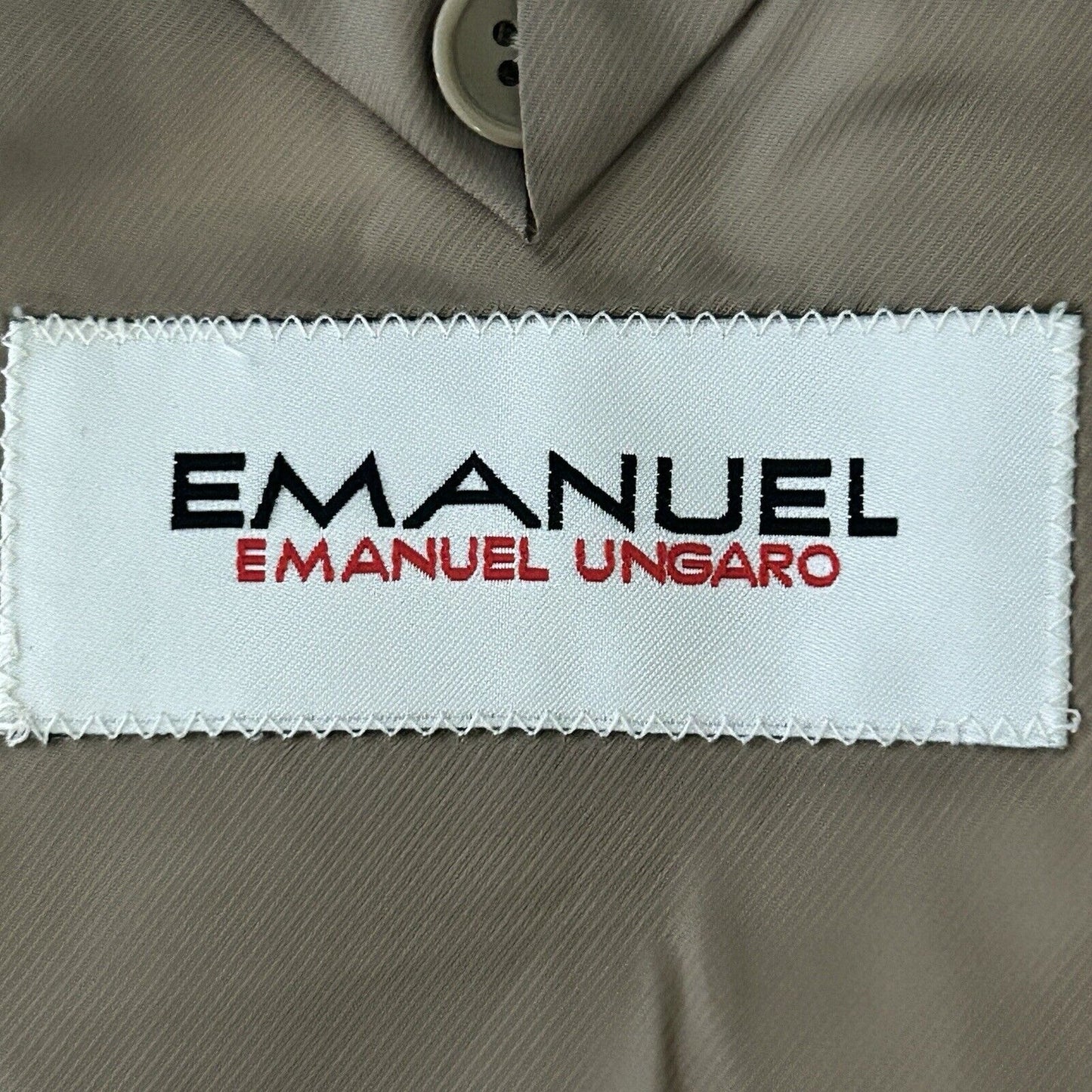 Emanuel Ungaro Nude Beige 2 Button Double Vented Long Sleeve Sport Coat Size 46R