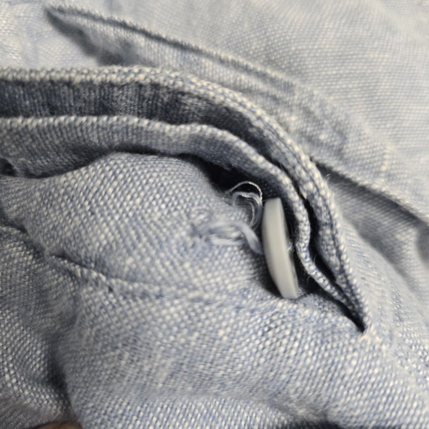 Island Company Relaxed 100% Linen Drawstring Light Blue Button Fly Pants Size XS