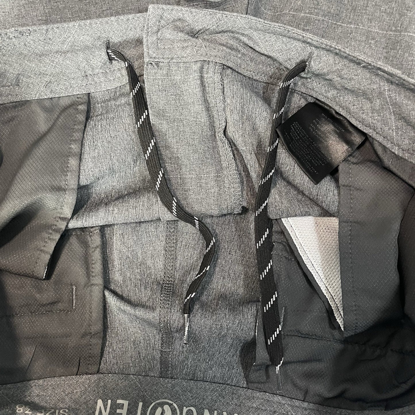 Hang Ten Grey Zipped Drawstring Chino Board Shorts Swim Trunks Pockets Size 38