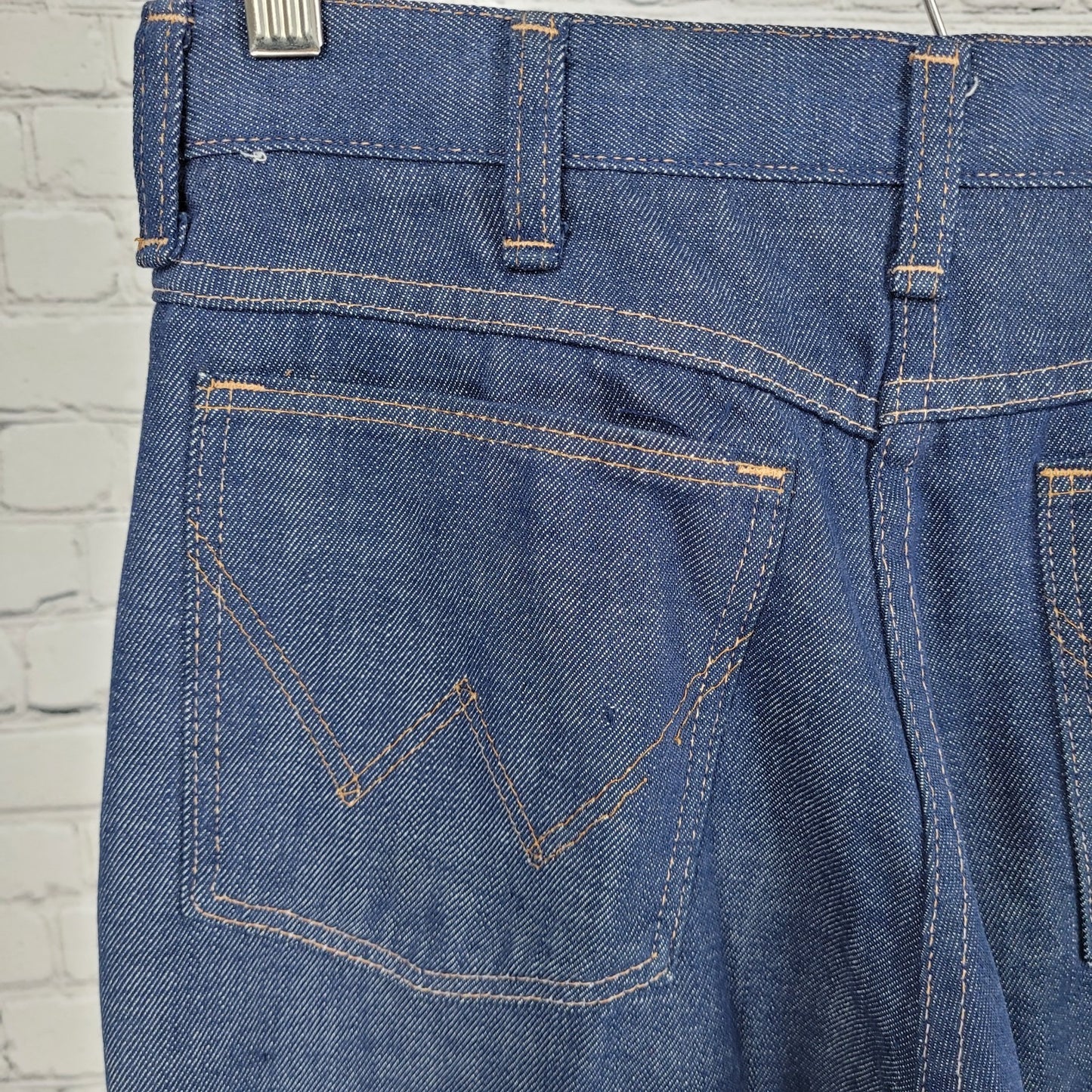 VTG Wrangler Blue Denim Western Cowboy Medium Wash Bootcut Jeans Size 28x34