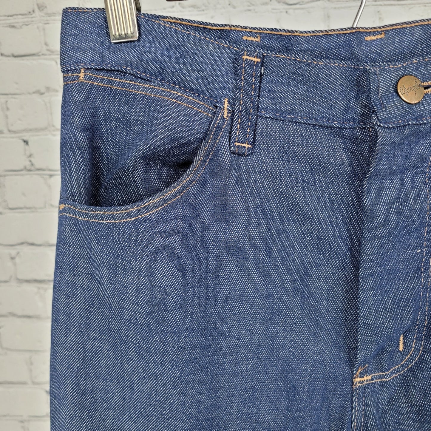 VTG Wrangler Blue Denim Western Cowboy Medium Wash Bootcut Jeans Size 28x34